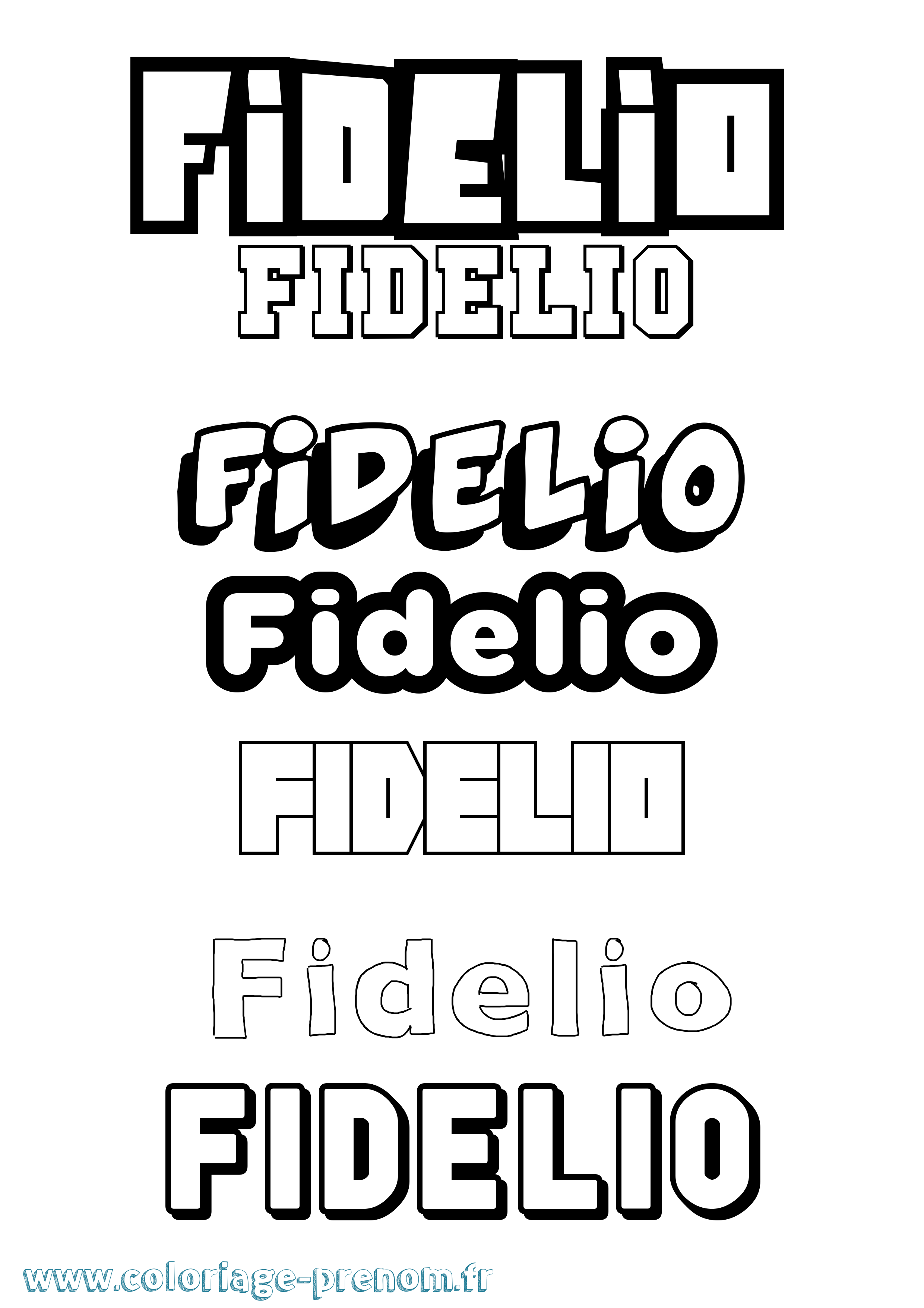 Coloriage Fidelio Simple Coloriage prénom Fidelio Simple