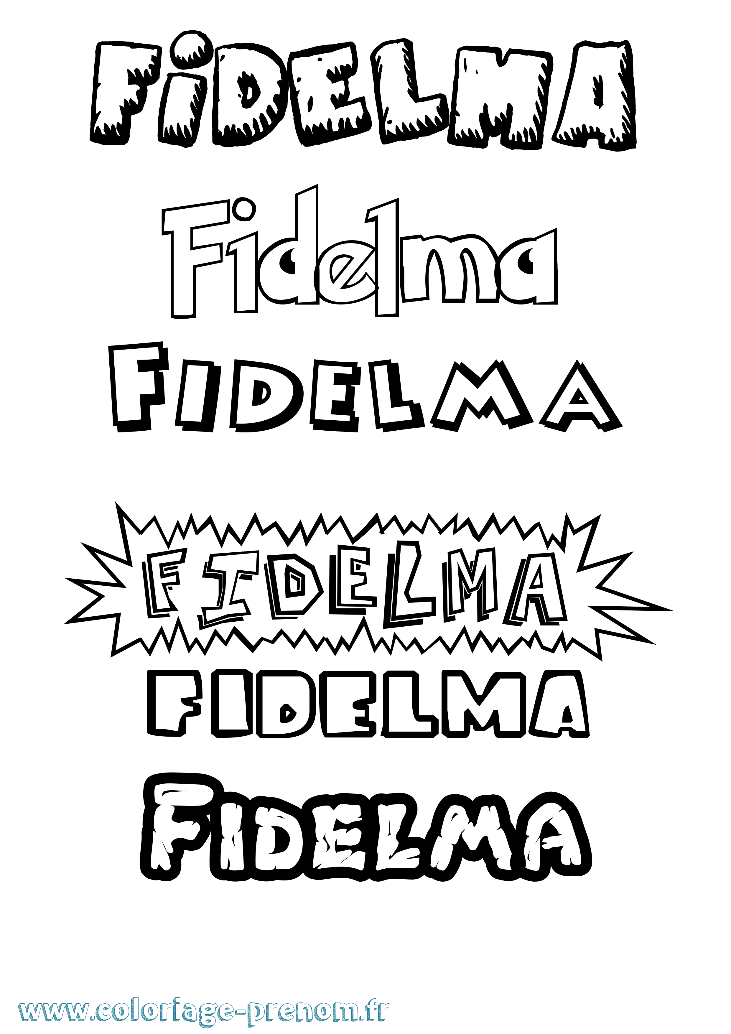 Coloriage Fidelma Dessin Animé Coloriage prénom Fidelma Dessin Animé