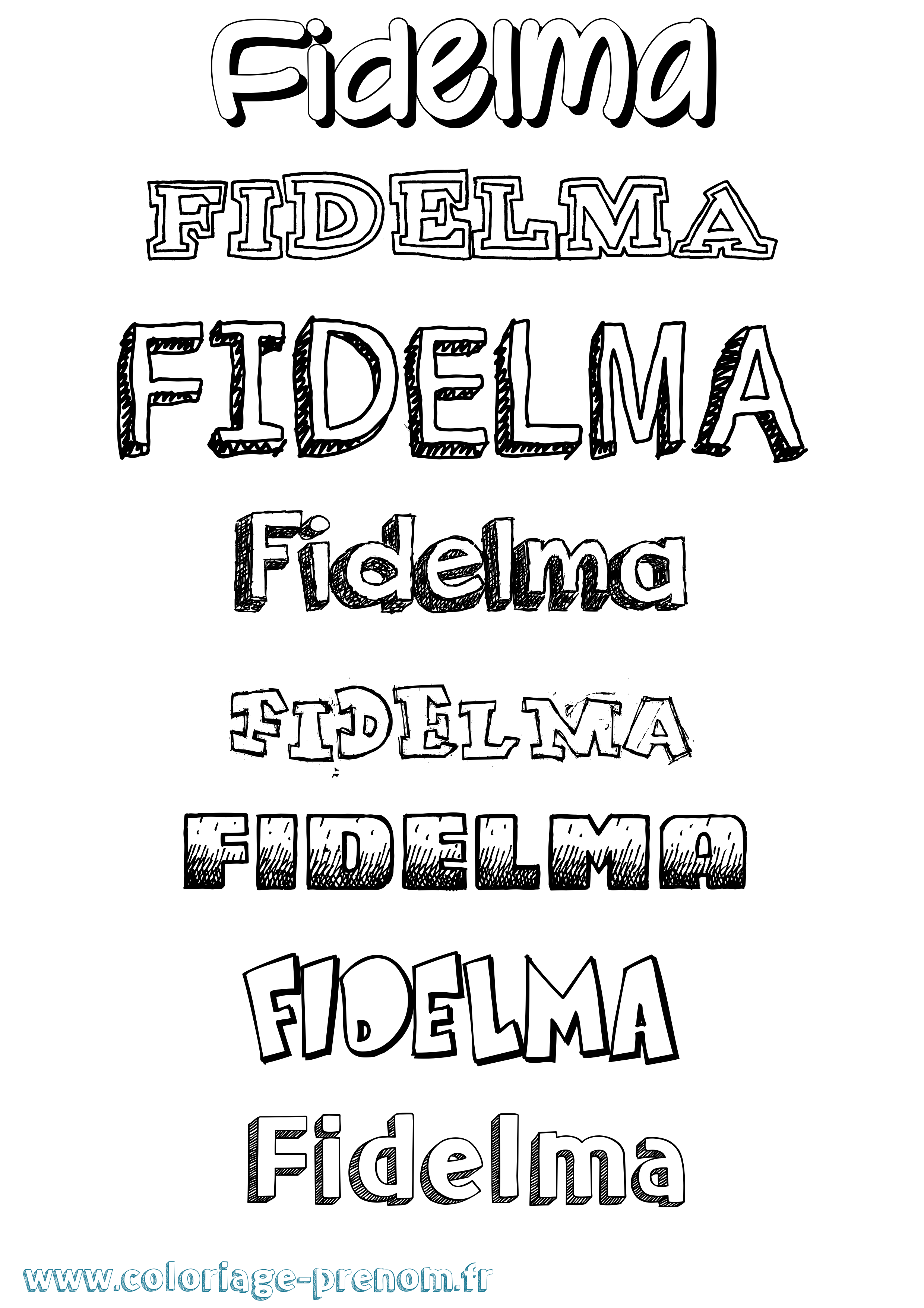 Coloriage Fidelma Dessiné Coloriage prénom Fidelma Dessiné