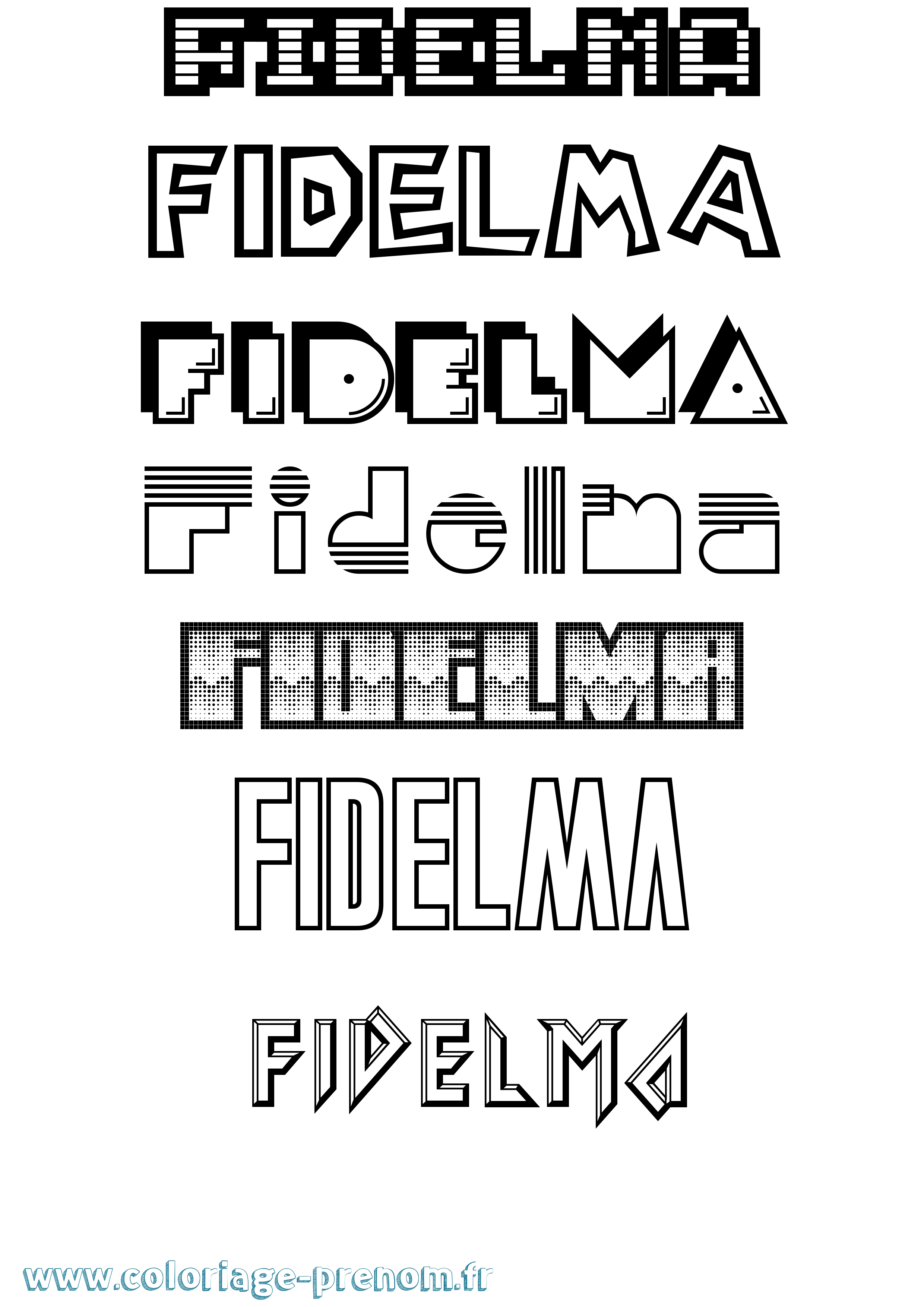 Coloriage Fidelma Jeux Vidéos Coloriage prénom Fidelma Jeux Vidéos