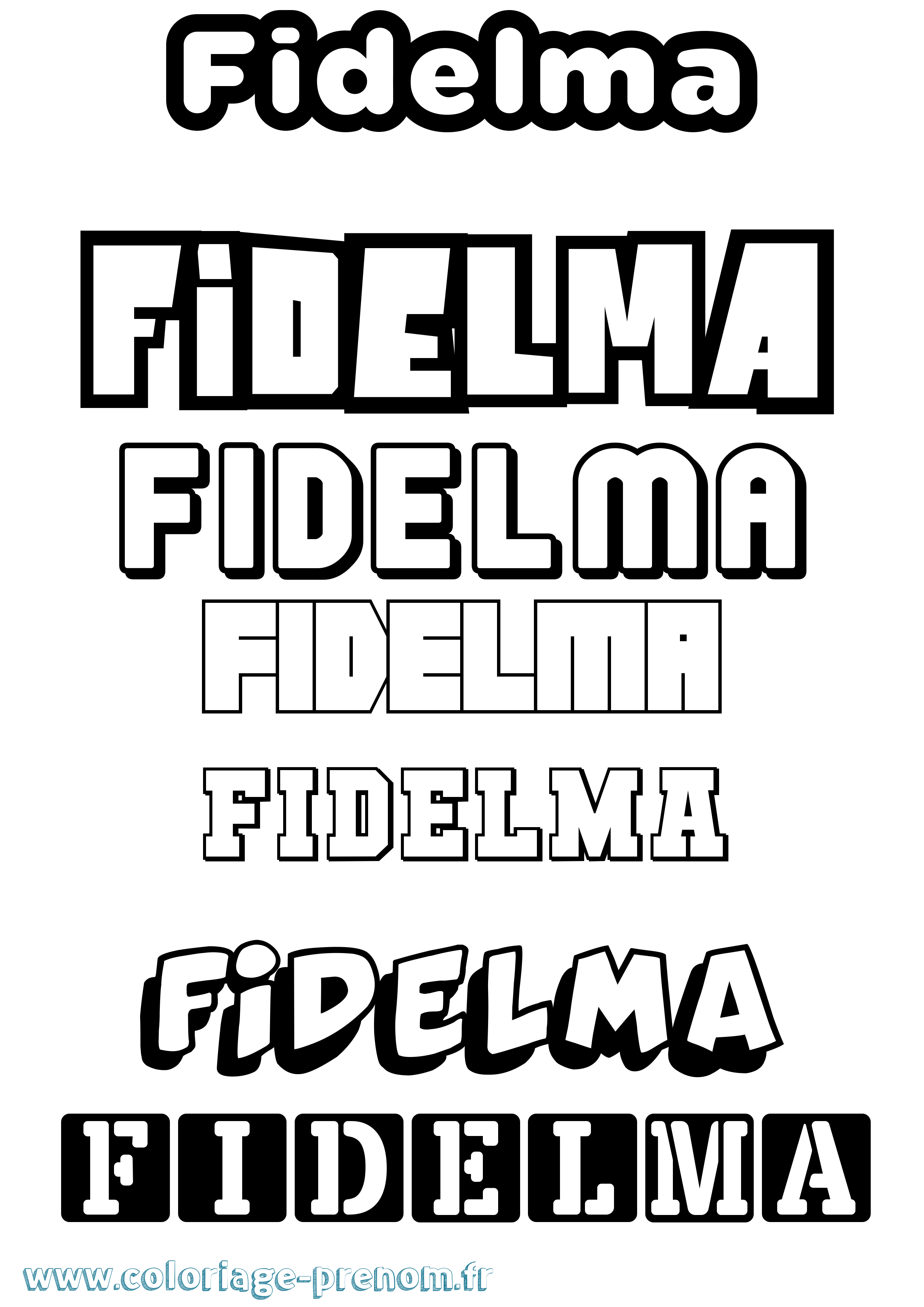 Coloriage Fidelma Simple Coloriage prénom Fidelma Simple