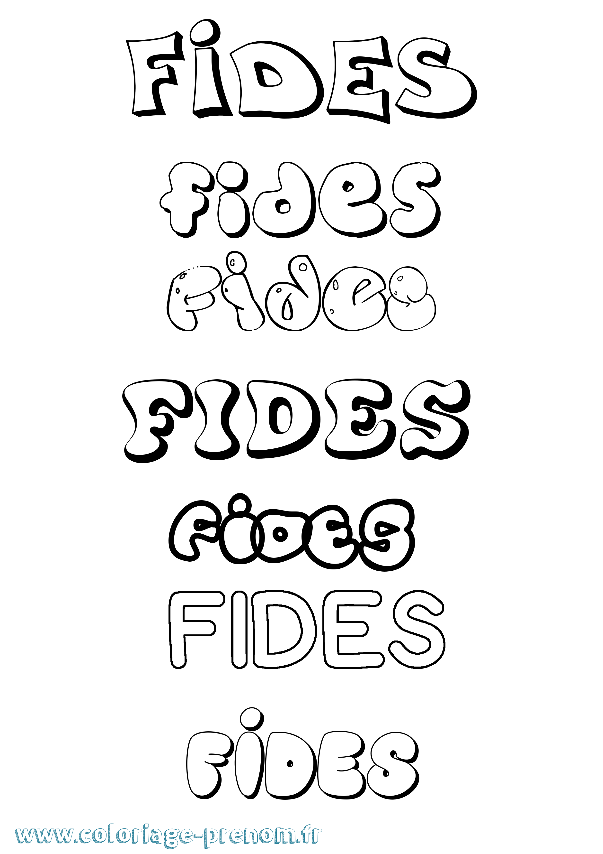 Coloriage Fides Bubble Coloriage prénom Fides Bubble