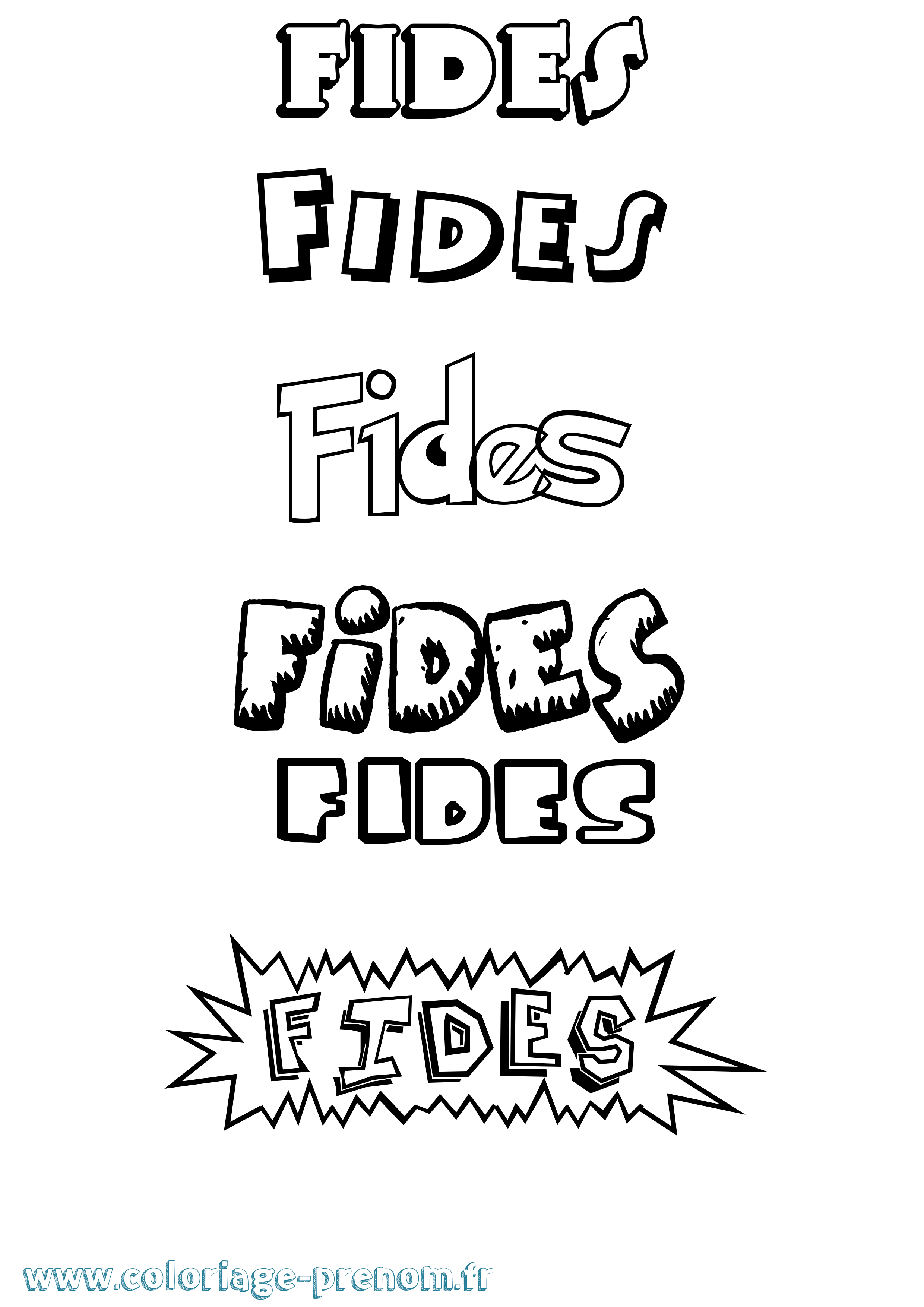 Coloriage Fides Dessin Animé Coloriage prénom Fides Dessin Animé