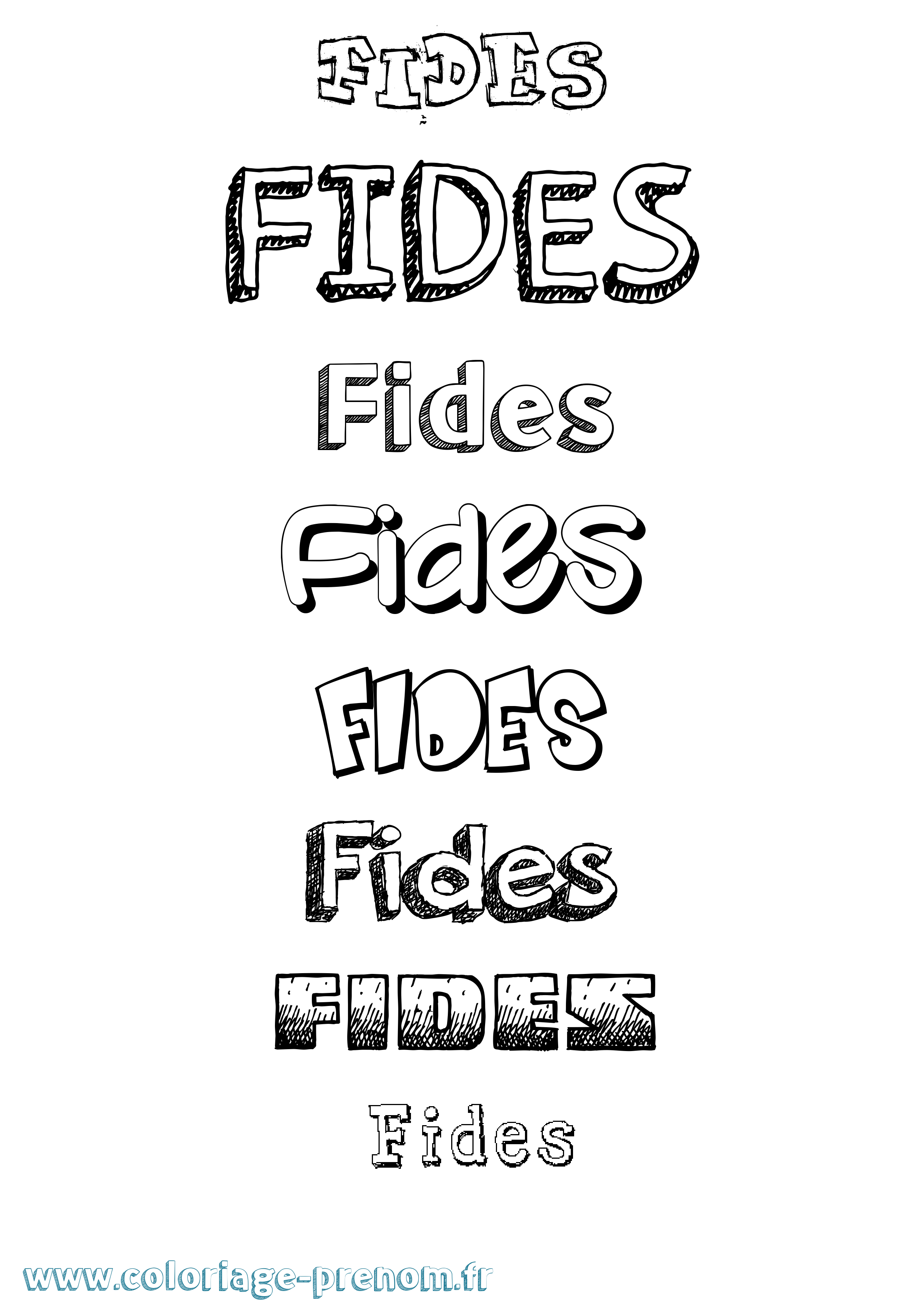 Coloriage Fides Dessiné Coloriage prénom Fides Dessiné