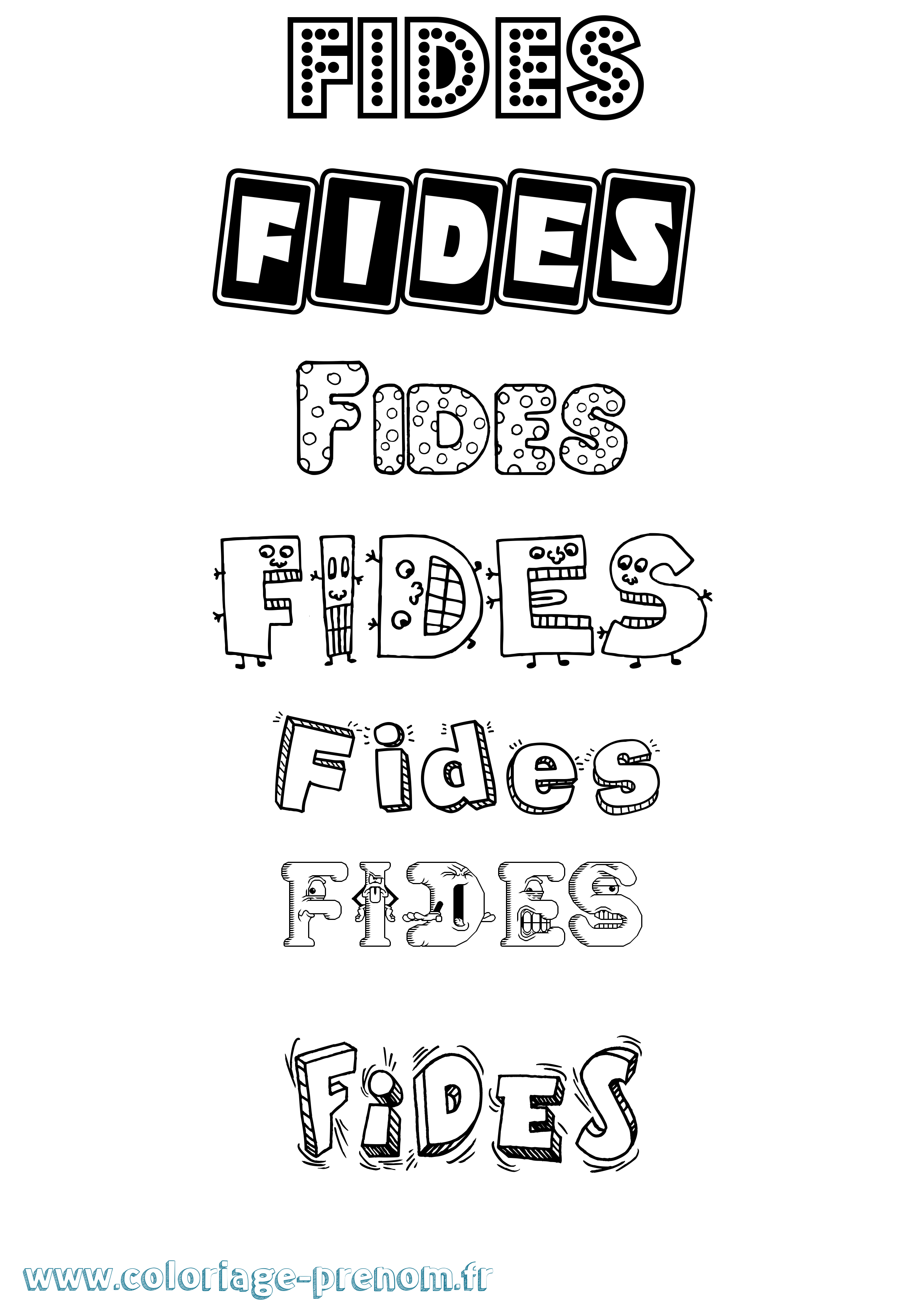 Coloriage Fides Fun Coloriage prénom Fides Fun