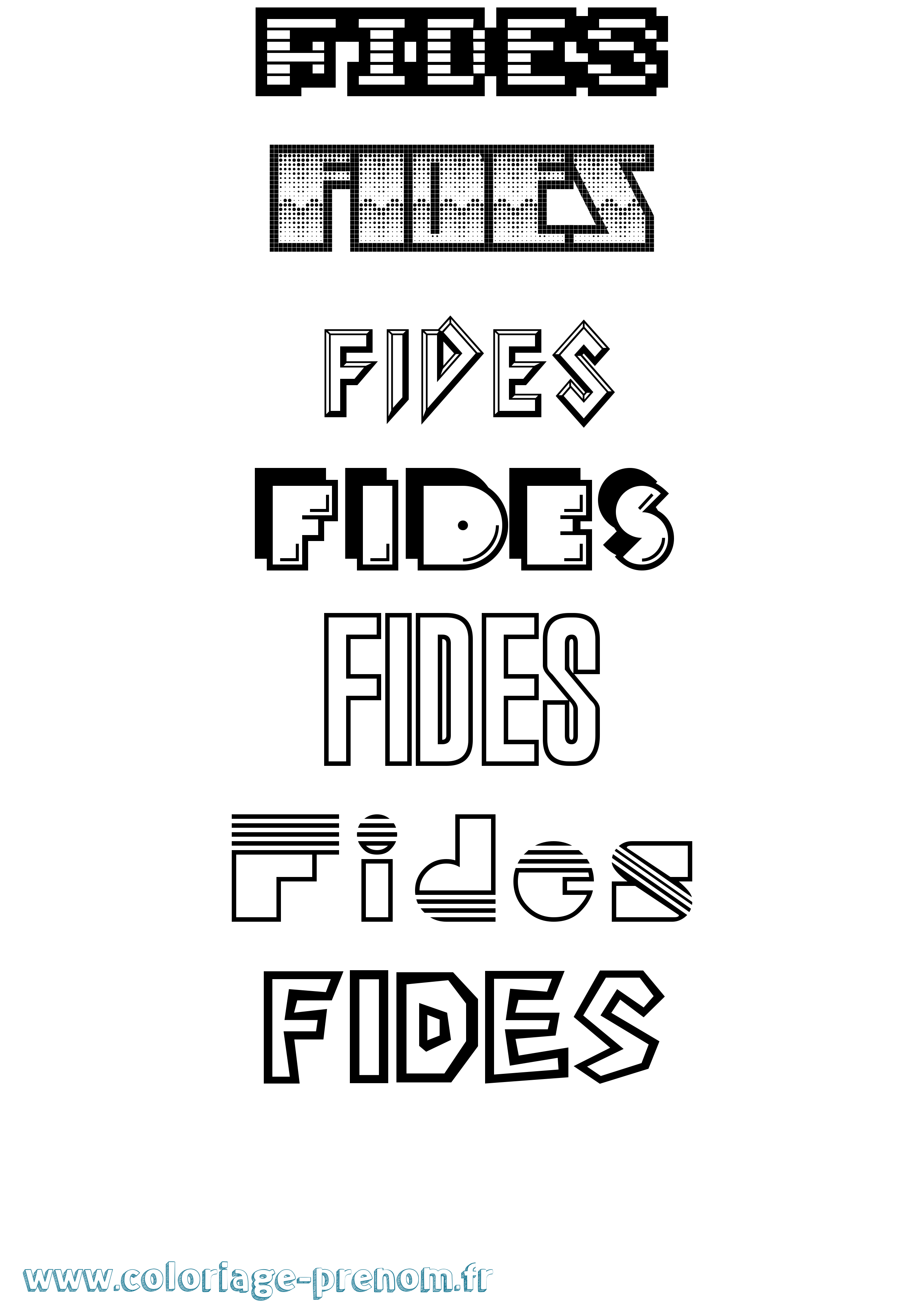 Coloriage Fides Jeux Vidéos Coloriage prénom Fides Jeux Vidéos