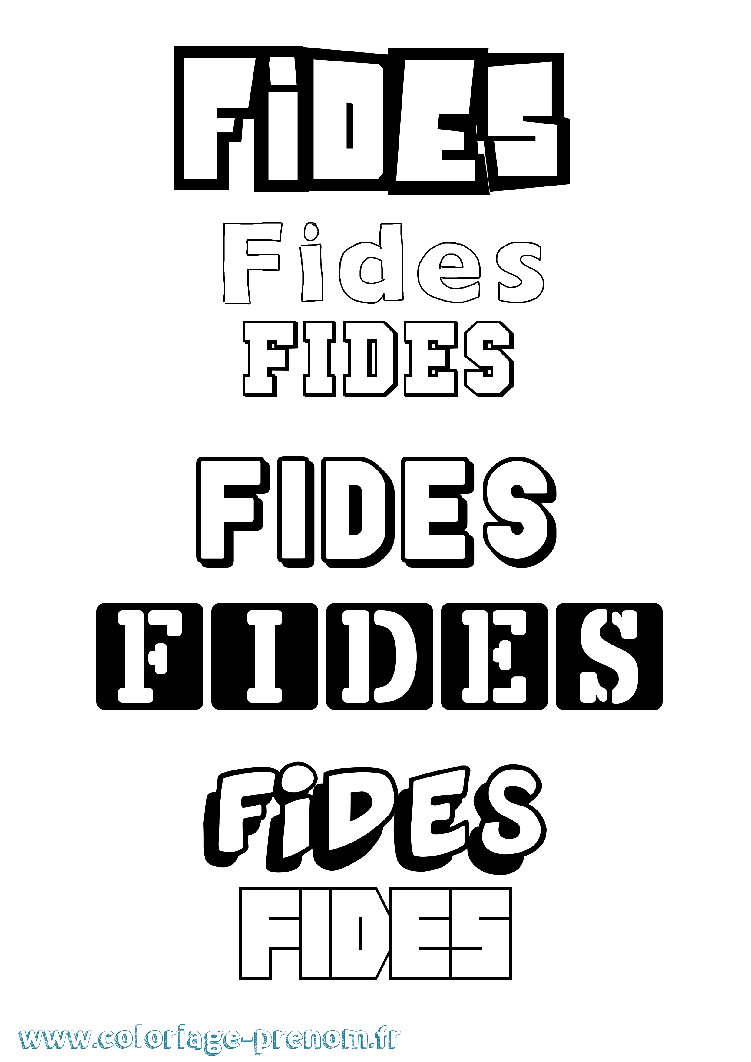 Coloriage Fides Simple Coloriage prénom Fides Simple