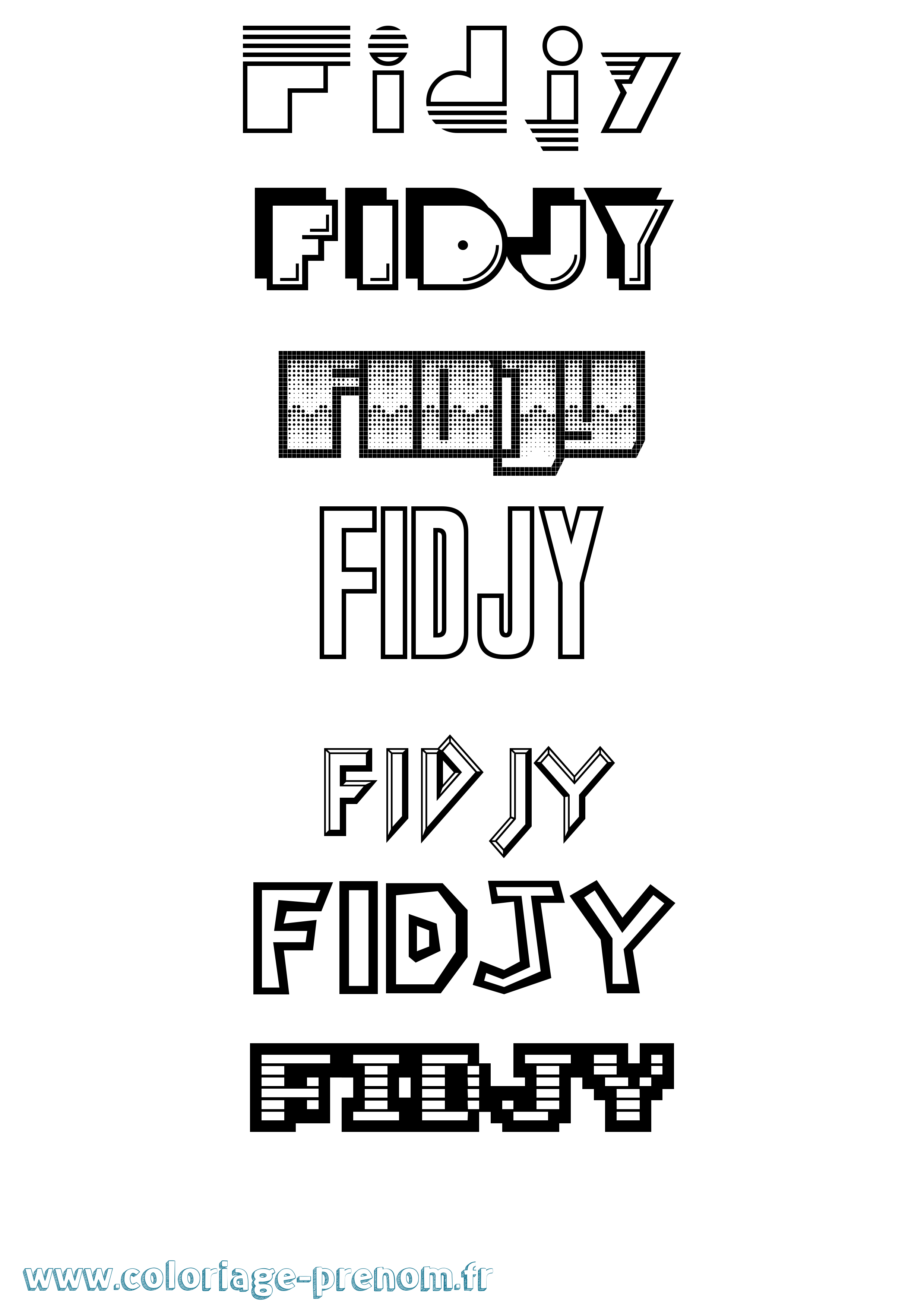 Coloriage Fidjy Jeux Vidéos Coloriage prénom Fidjy Jeux Vidéos