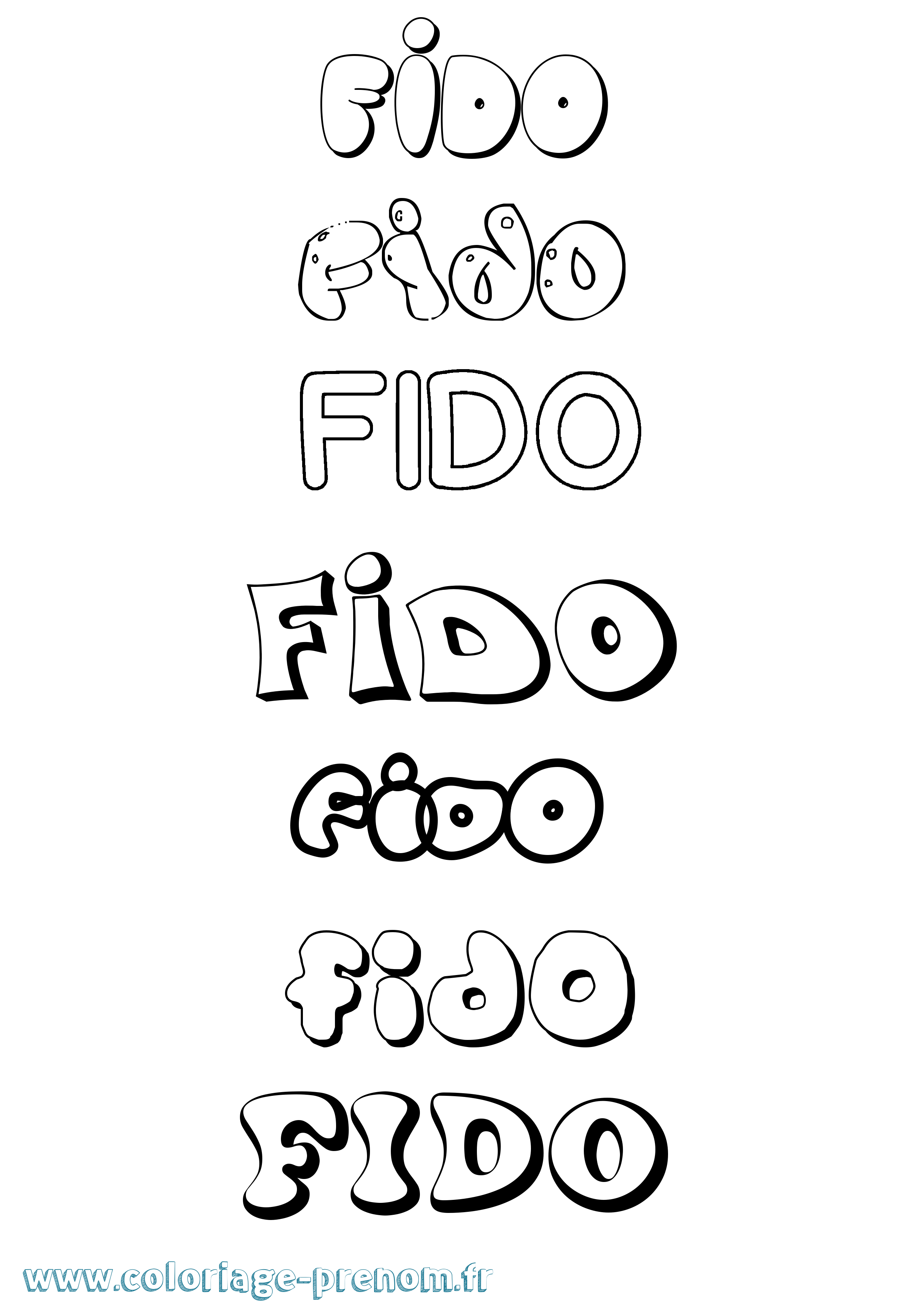Coloriage Fido Bubble Coloriage prénom Fido Bubble
