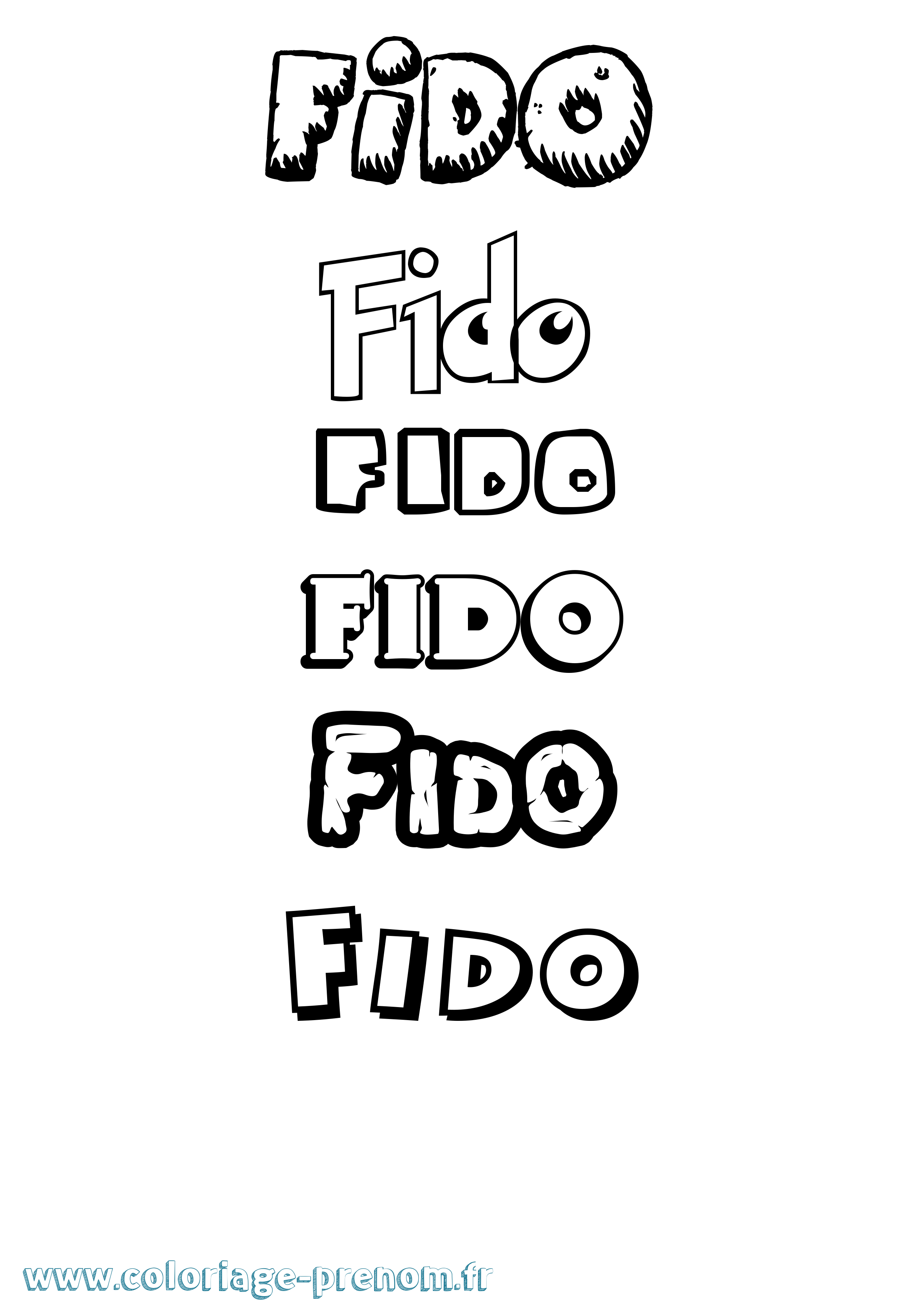 Coloriage Fido Dessin Animé Coloriage prénom Fido Dessin Animé