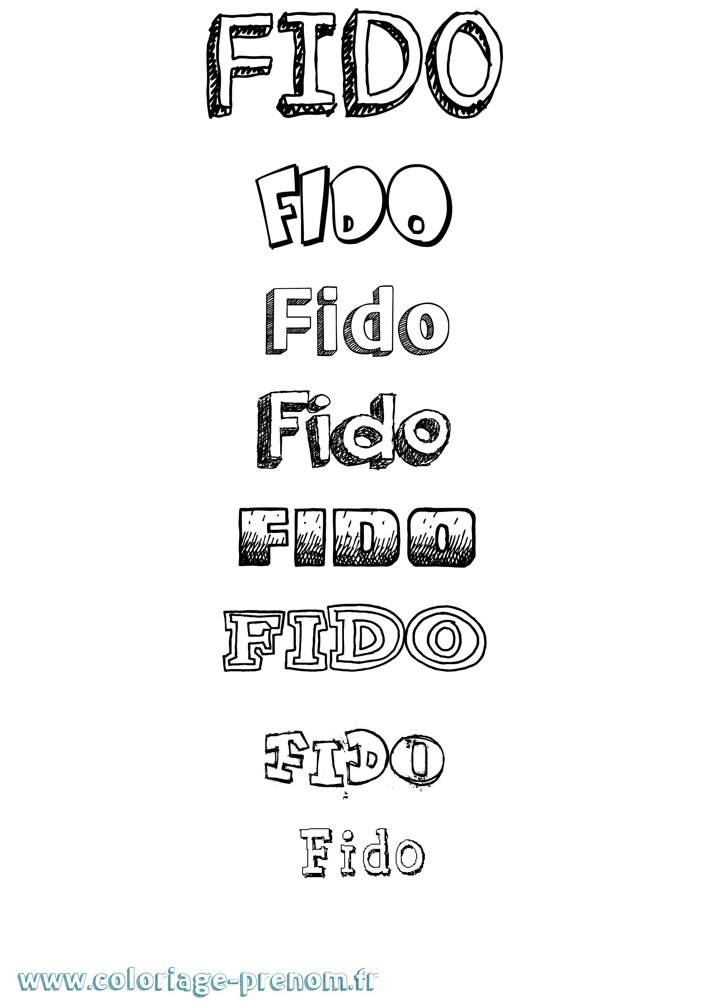 Coloriage Fido Dessiné Coloriage prénom Fido Dessiné