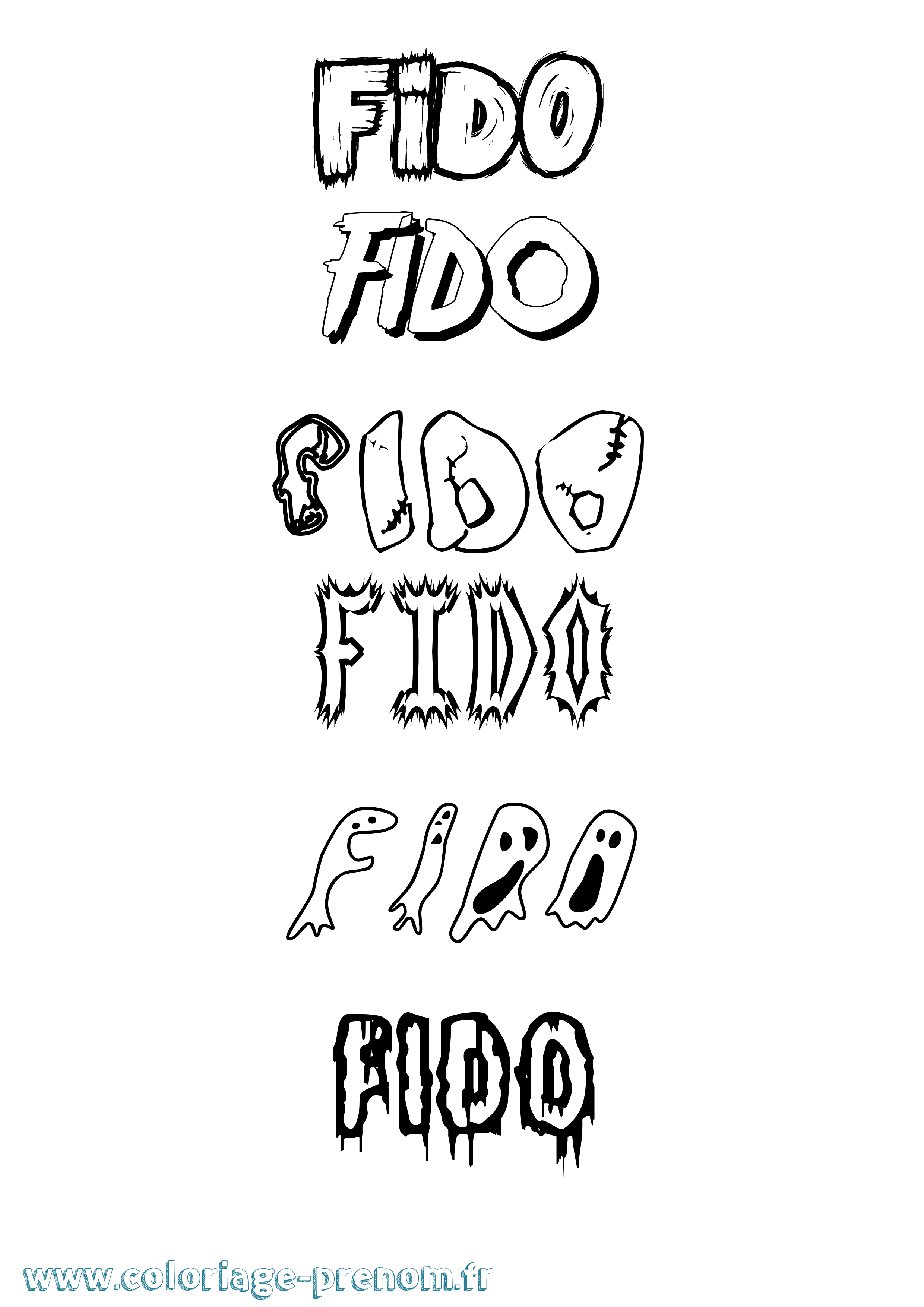 Coloriage Fido Frisson Coloriage prénom Fido Frisson