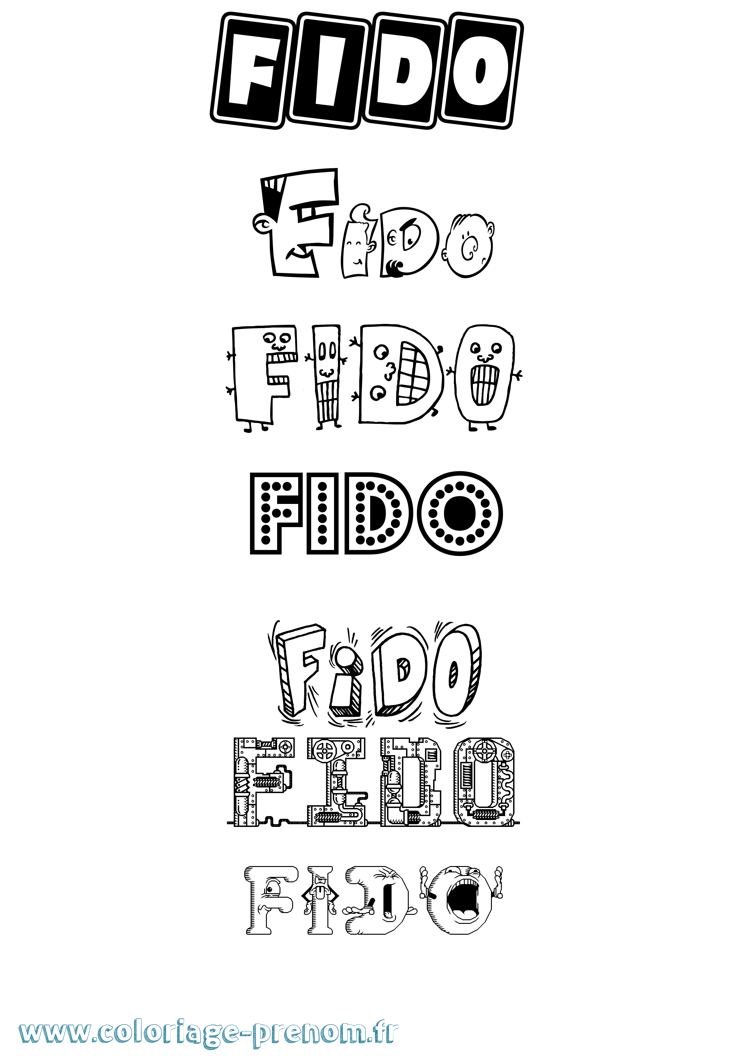 Coloriage Fido Fun Coloriage prénom Fido Fun