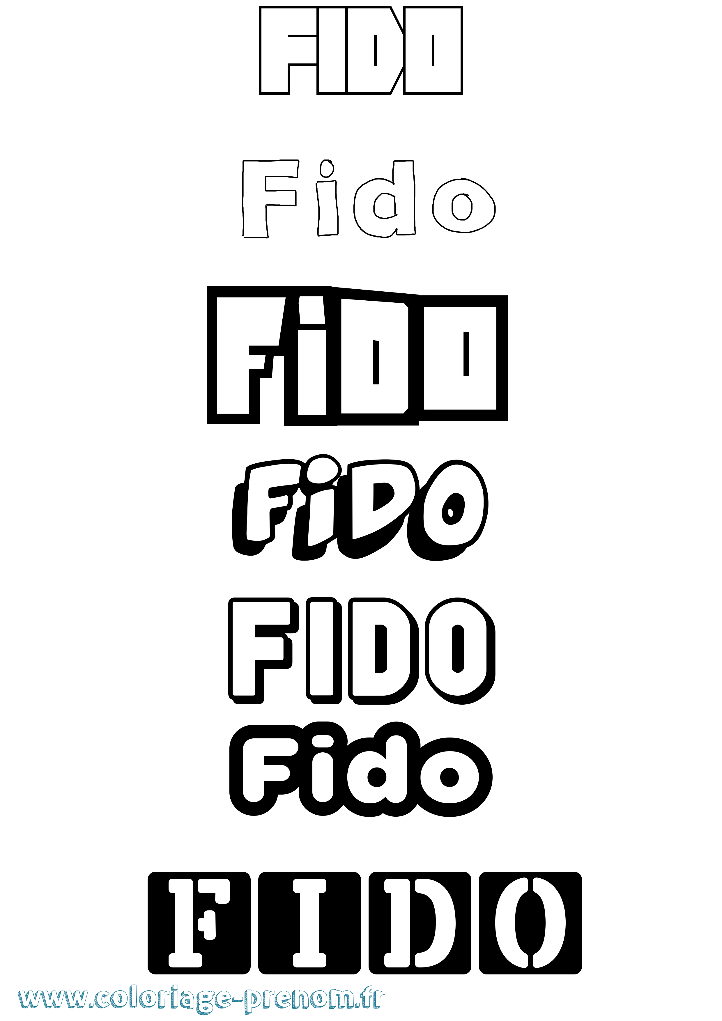 Coloriage Fido Simple Coloriage prénom Fido Simple