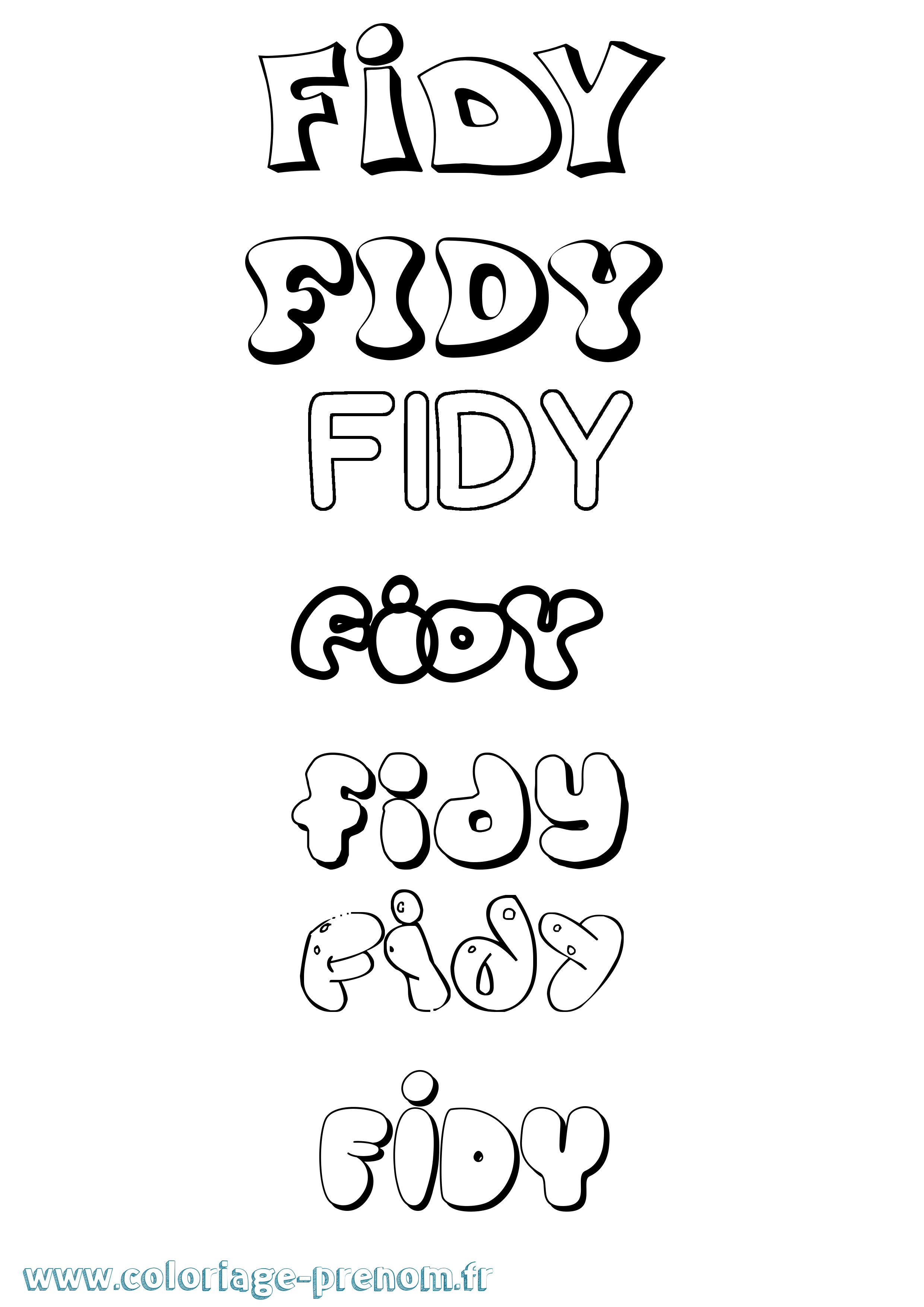 Coloriage Fidy Bubble Coloriage prénom Fidy Bubble