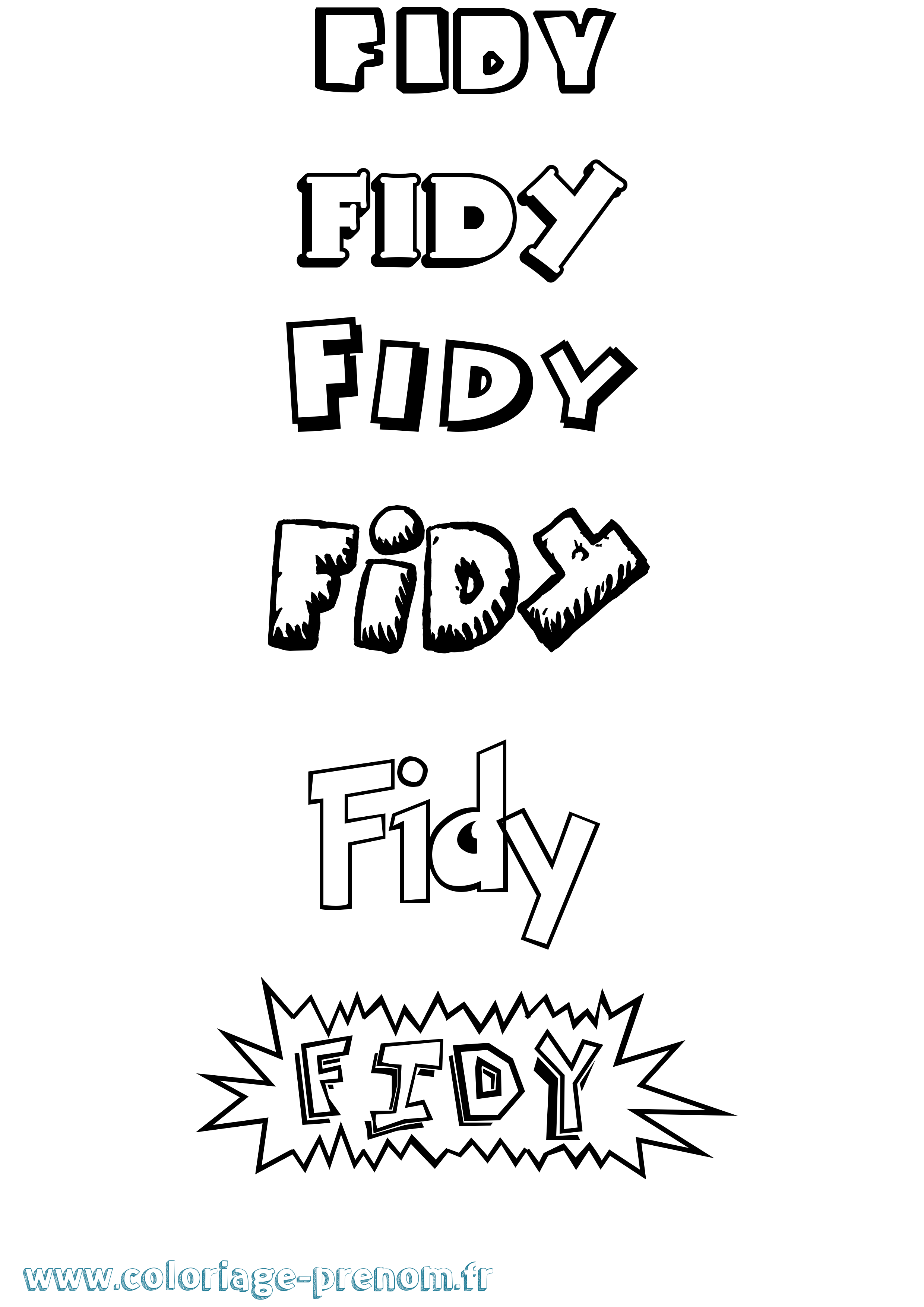 Coloriage Fidy Dessin Animé Coloriage prénom Fidy Dessin Animé