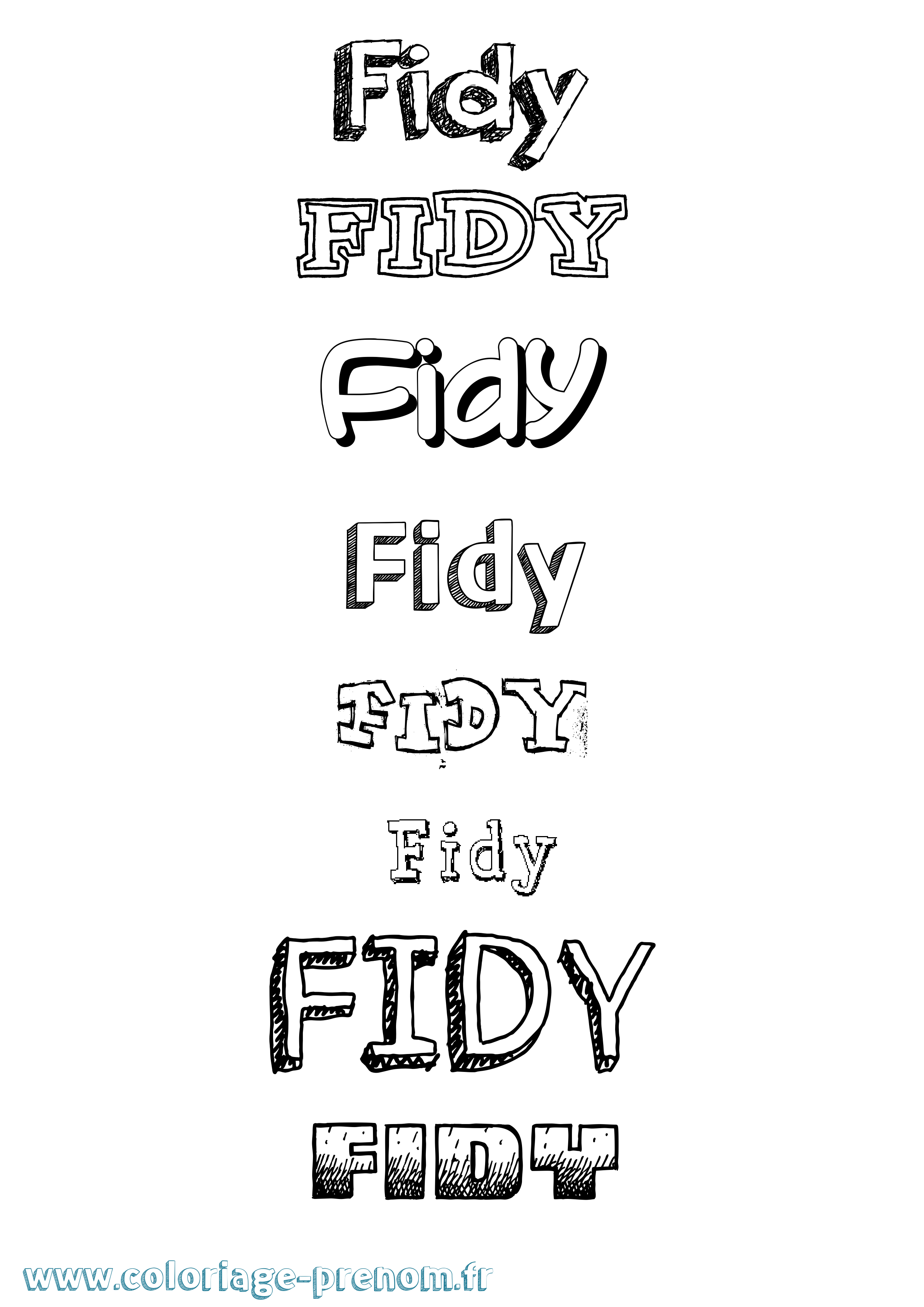 Coloriage Fidy Dessiné Coloriage prénom Fidy Dessiné