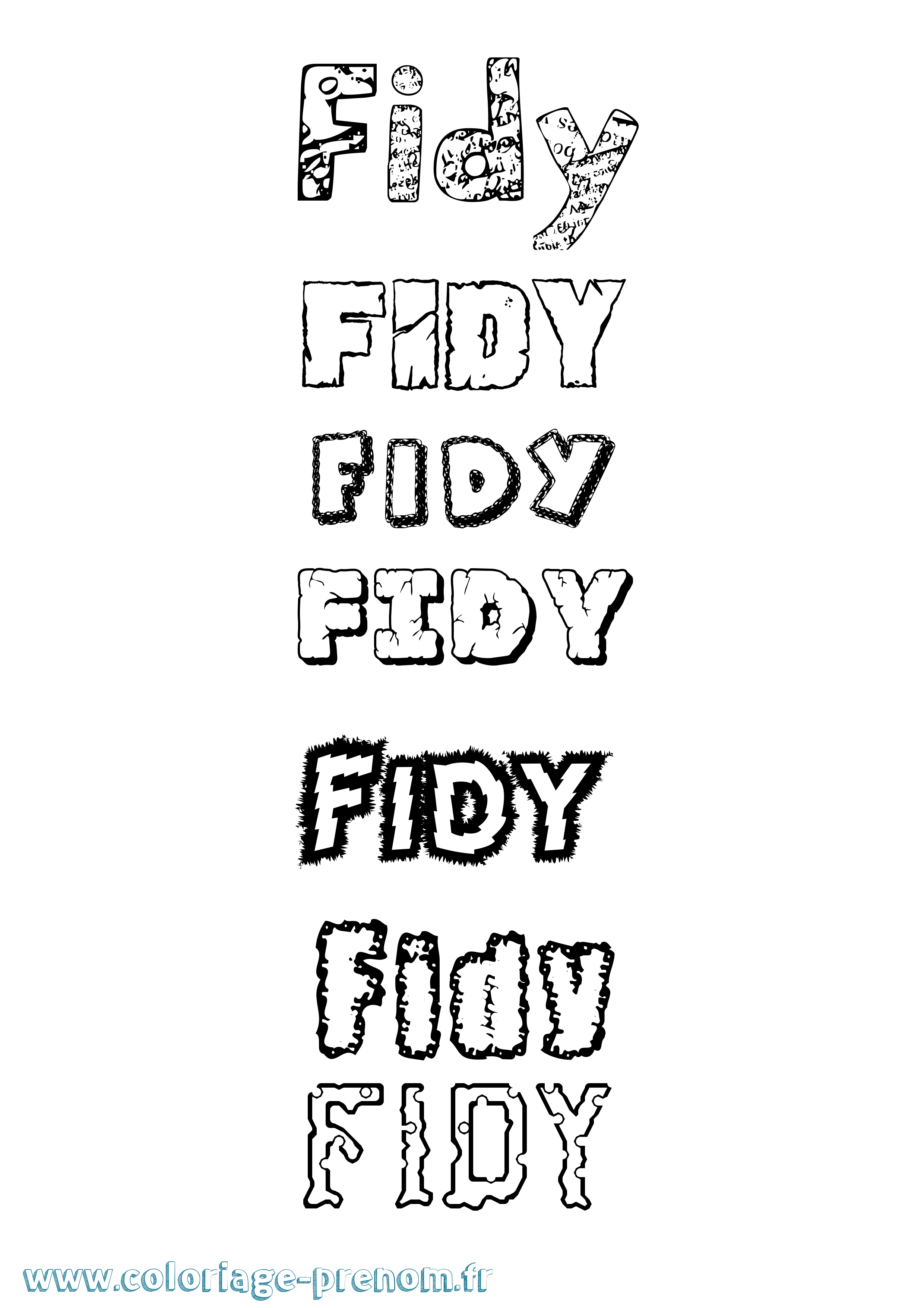 Coloriage Fidy Destructuré Coloriage prénom Fidy Destructuré