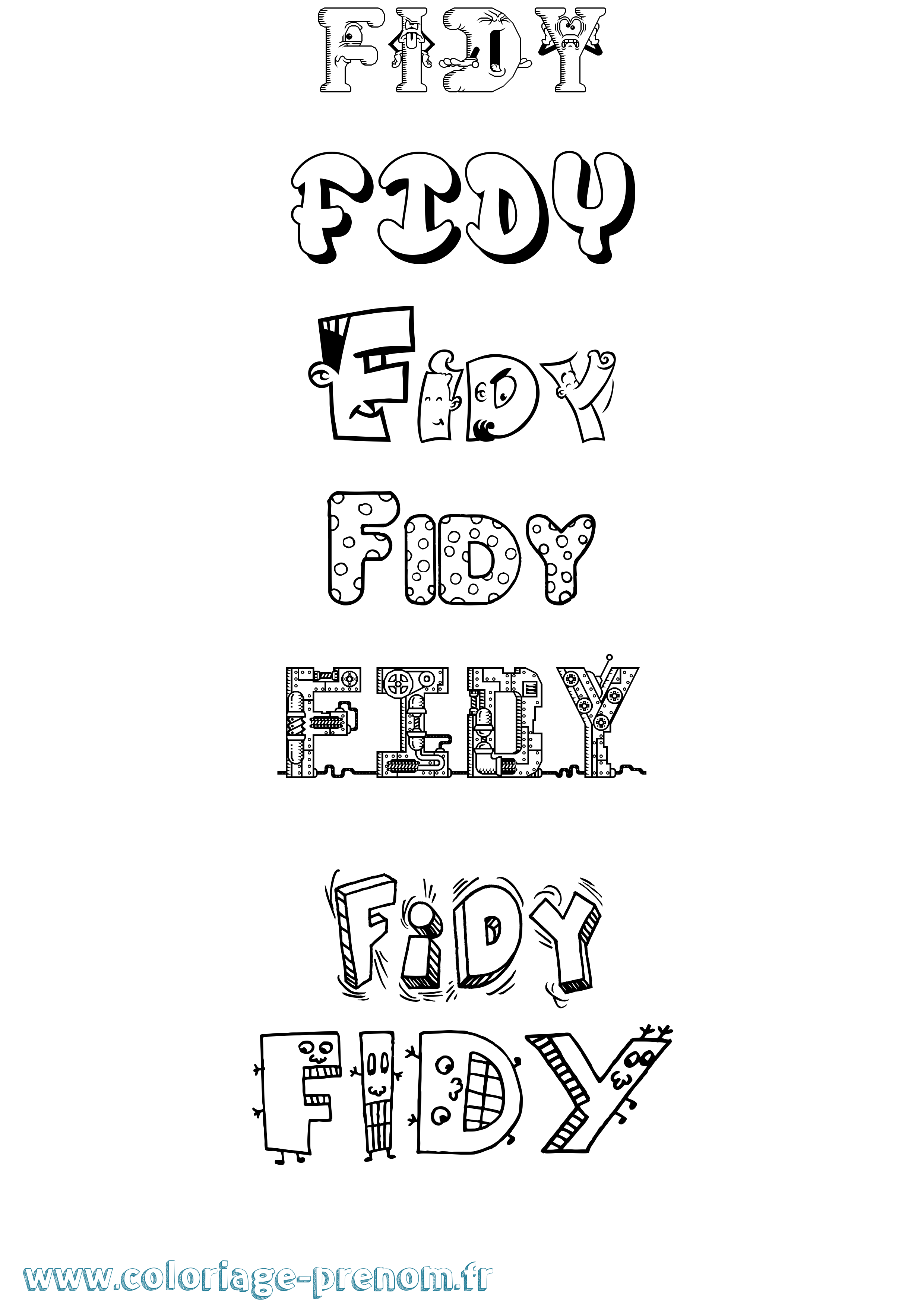 Coloriage Fidy Fun Coloriage prénom Fidy Fun