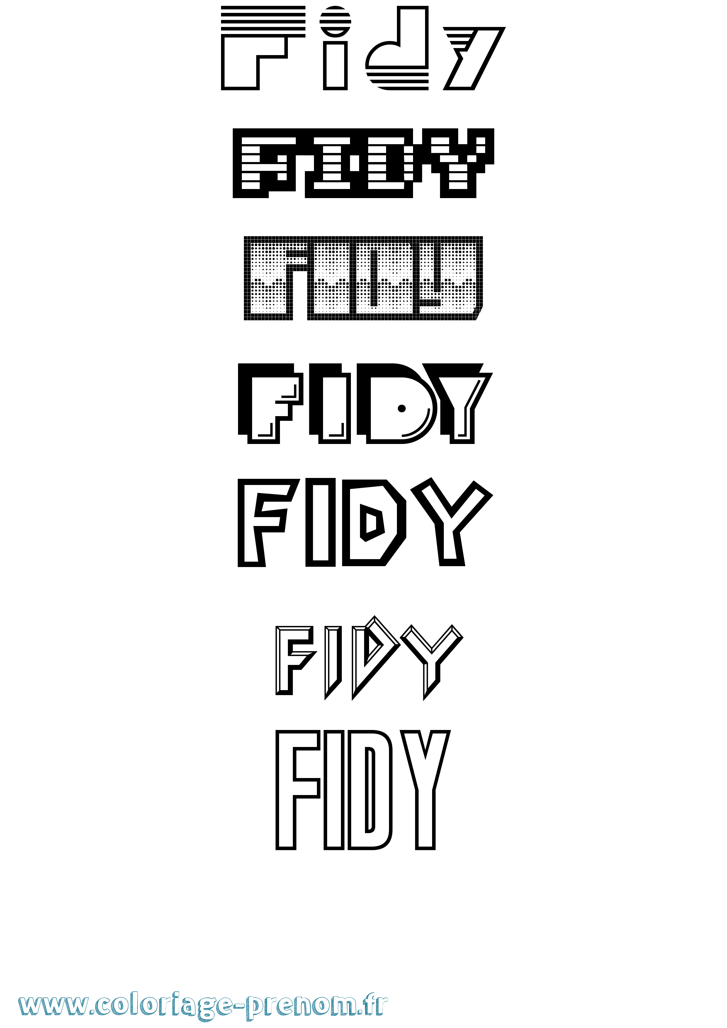 Coloriage Fidy Jeux Vidéos Coloriage prénom Fidy Jeux Vidéos