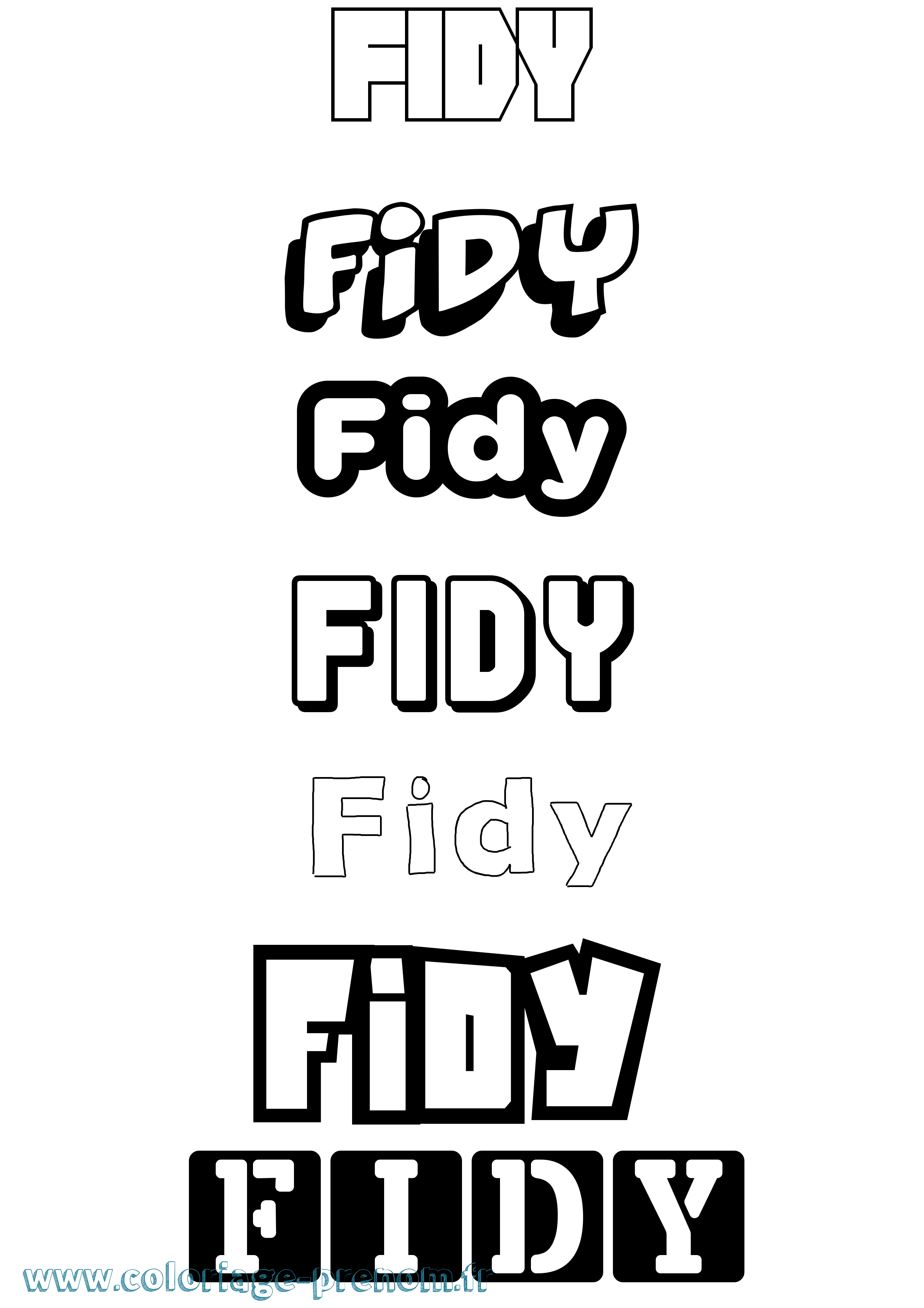 Coloriage Fidy Simple Coloriage prénom Fidy Simple