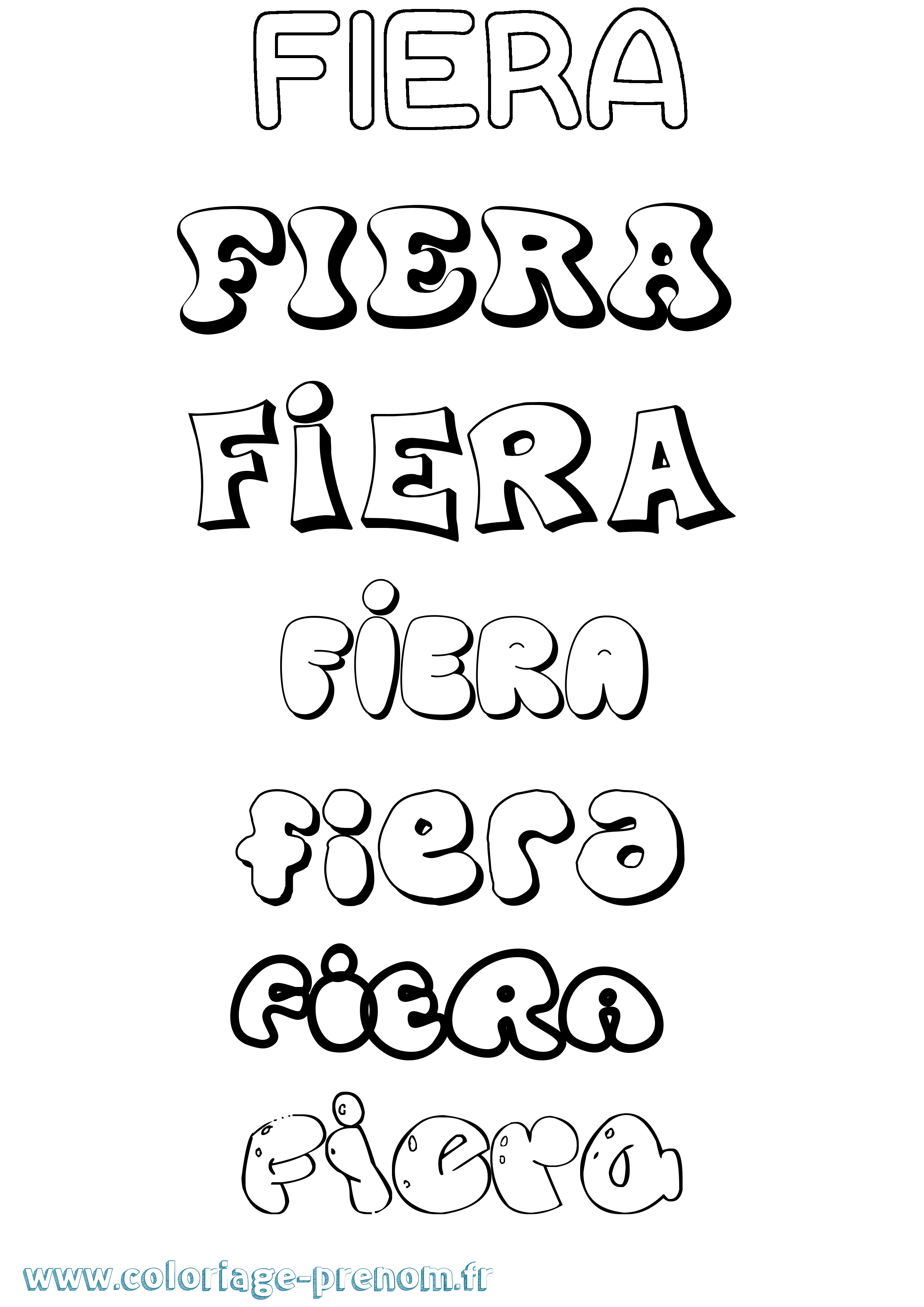 Coloriage Fiera Bubble Coloriage prénom Fiera Bubble