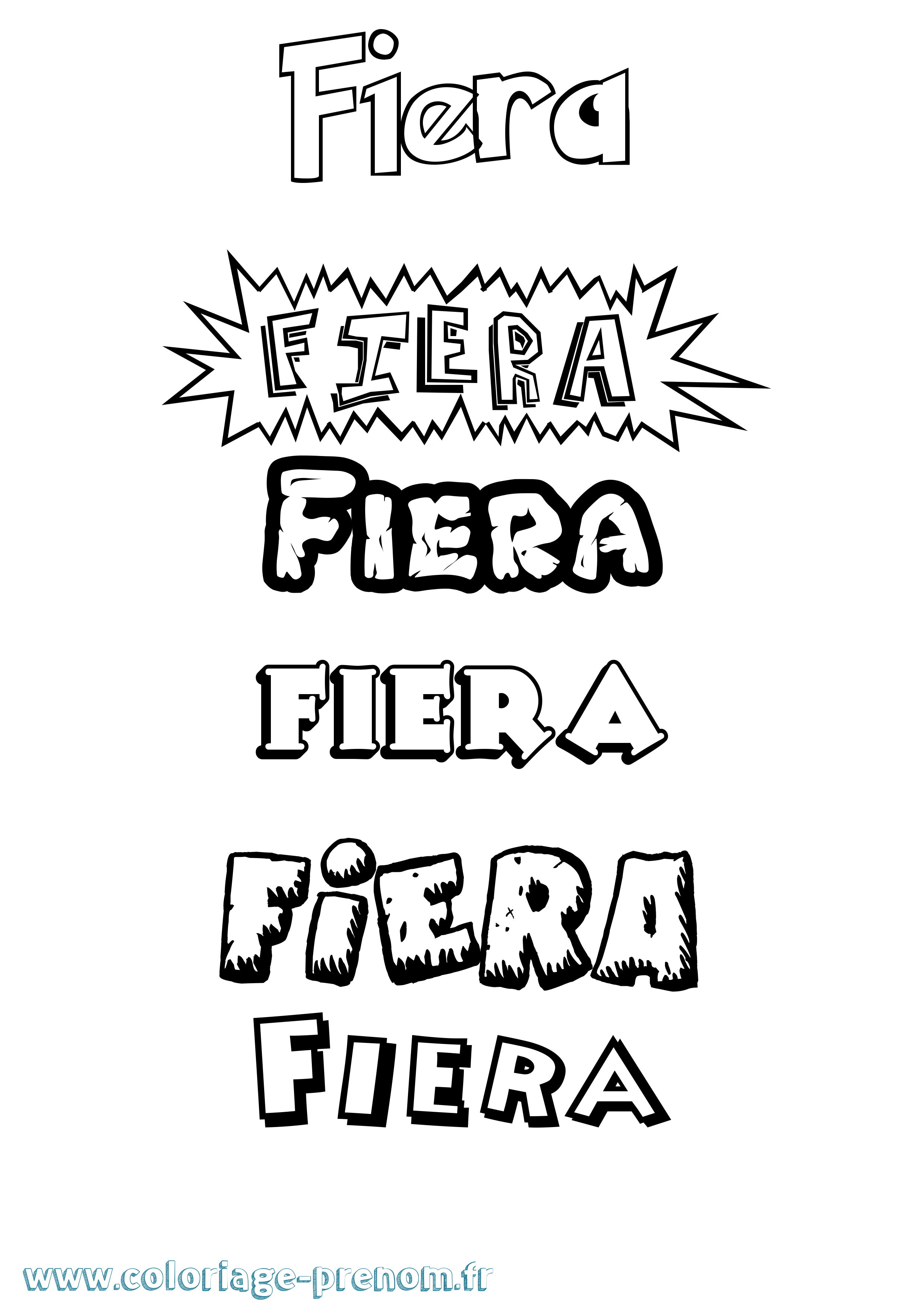 Coloriage Fiera Dessin Animé Coloriage prénom Fiera Dessin Animé