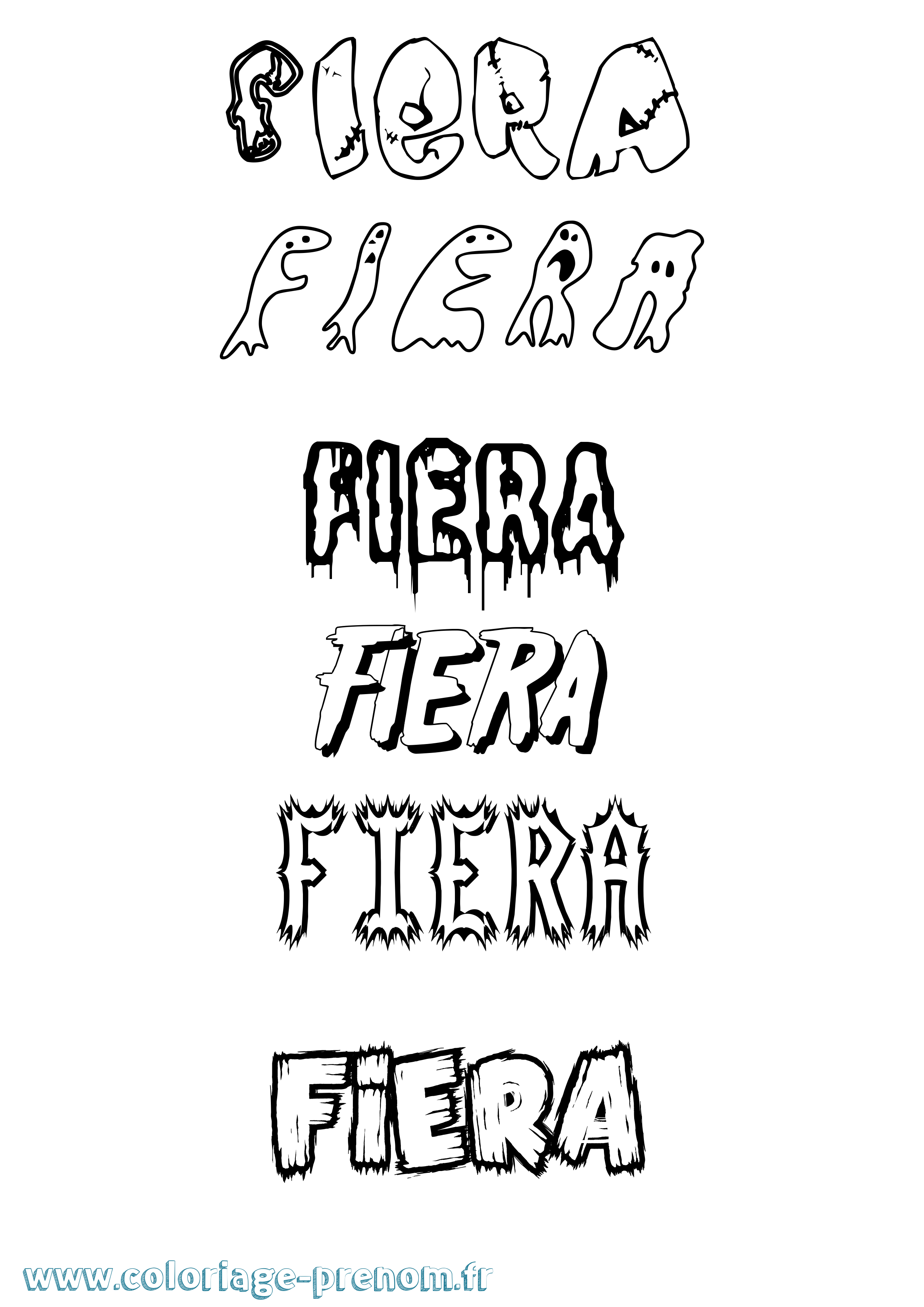 Coloriage Fiera Frisson Coloriage prénom Fiera Frisson