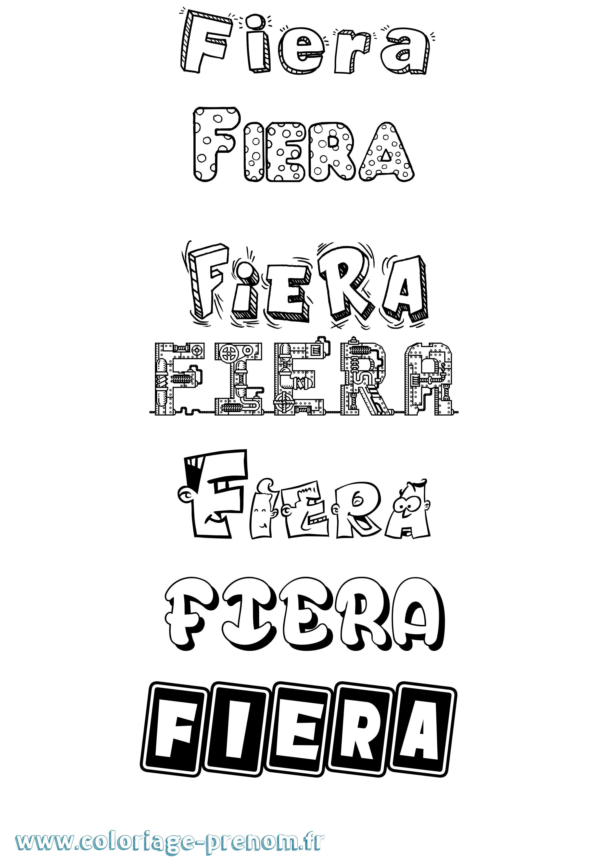 Coloriage Fiera Fun Coloriage prénom Fiera Fun