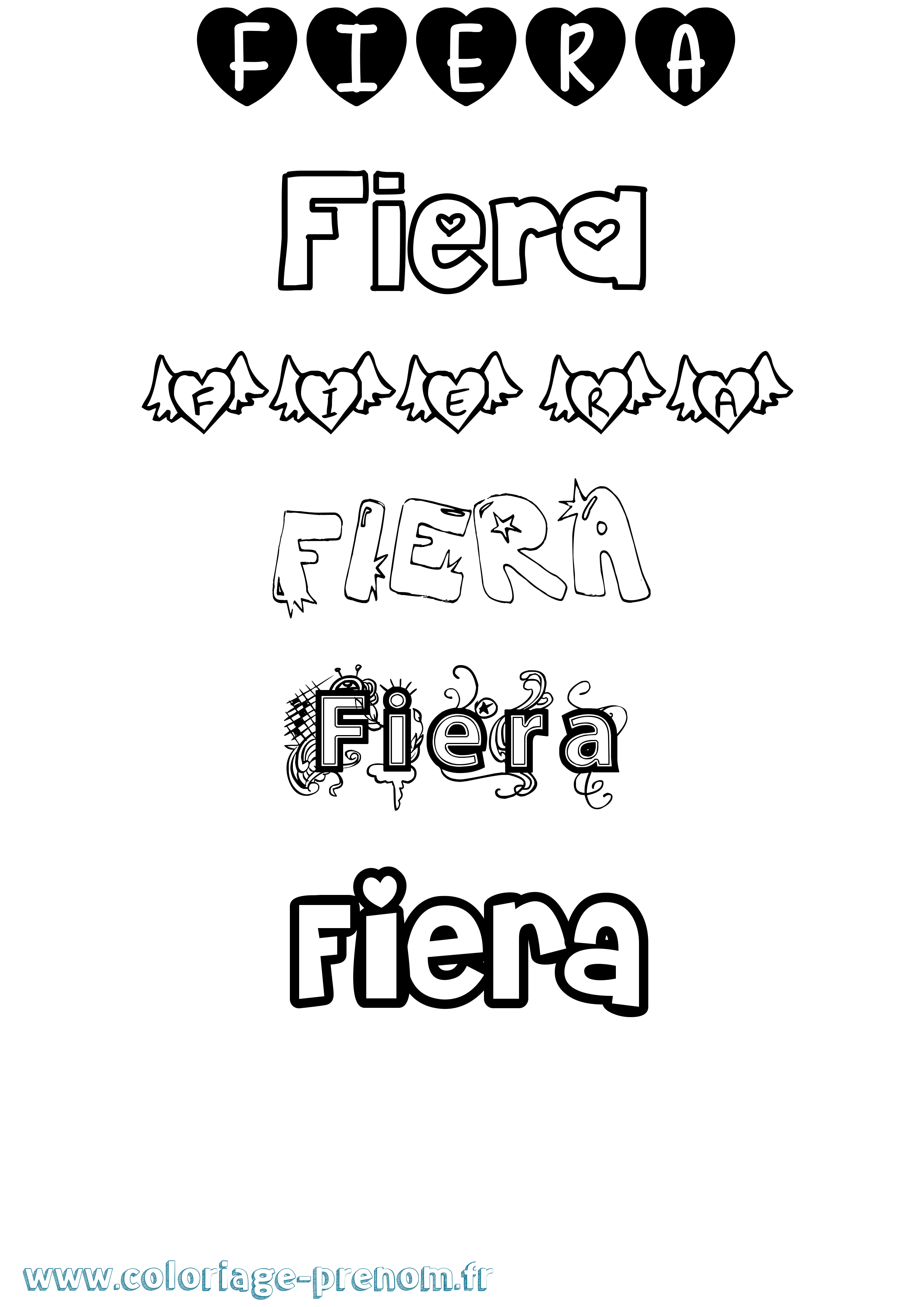 Coloriage Fiera Girly Coloriage prénom Fiera Girly