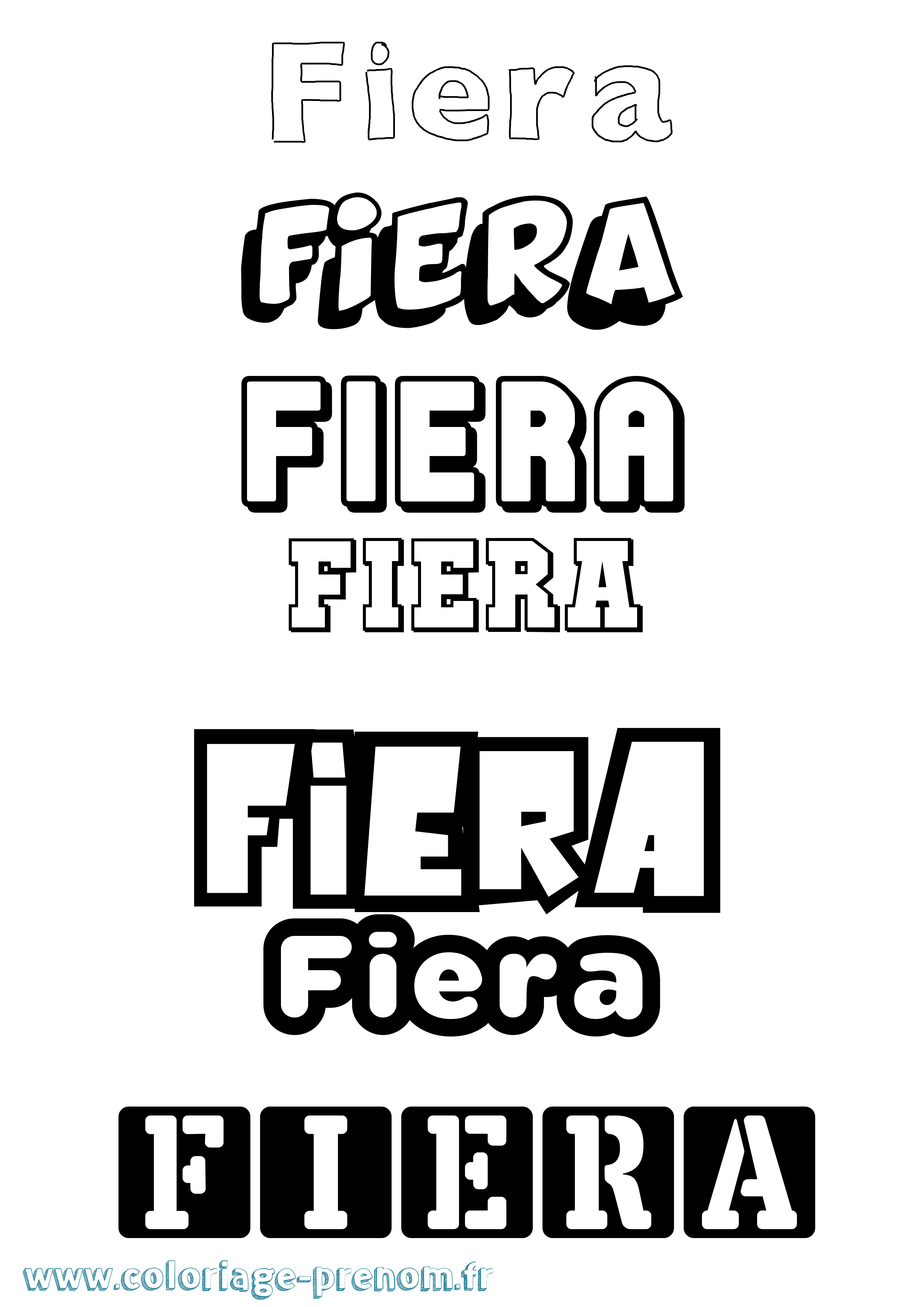 Coloriage Fiera Simple Coloriage prénom Fiera Simple