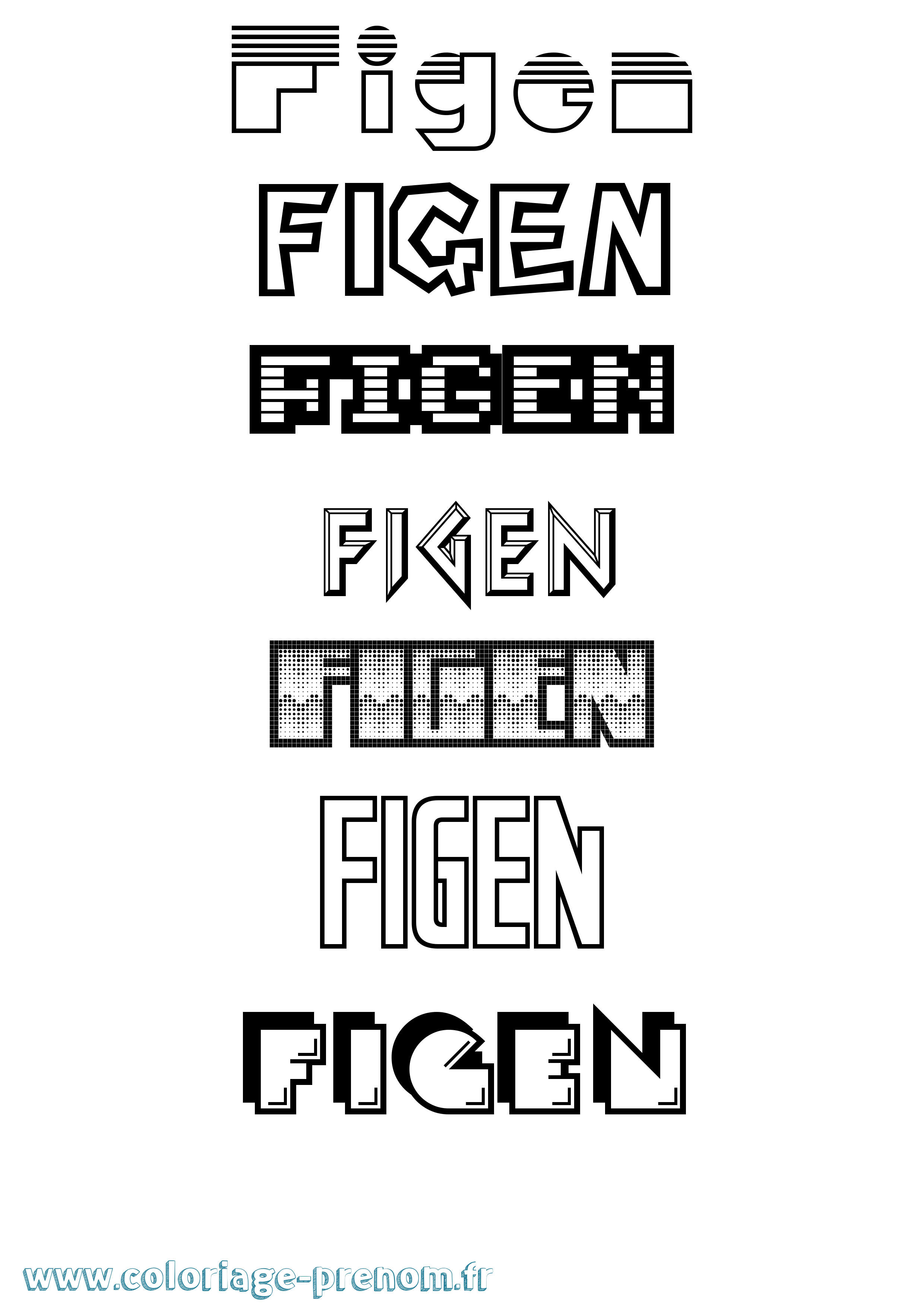 Coloriage Figen Jeux Vidéos Coloriage prénom Figen Jeux Vidéos