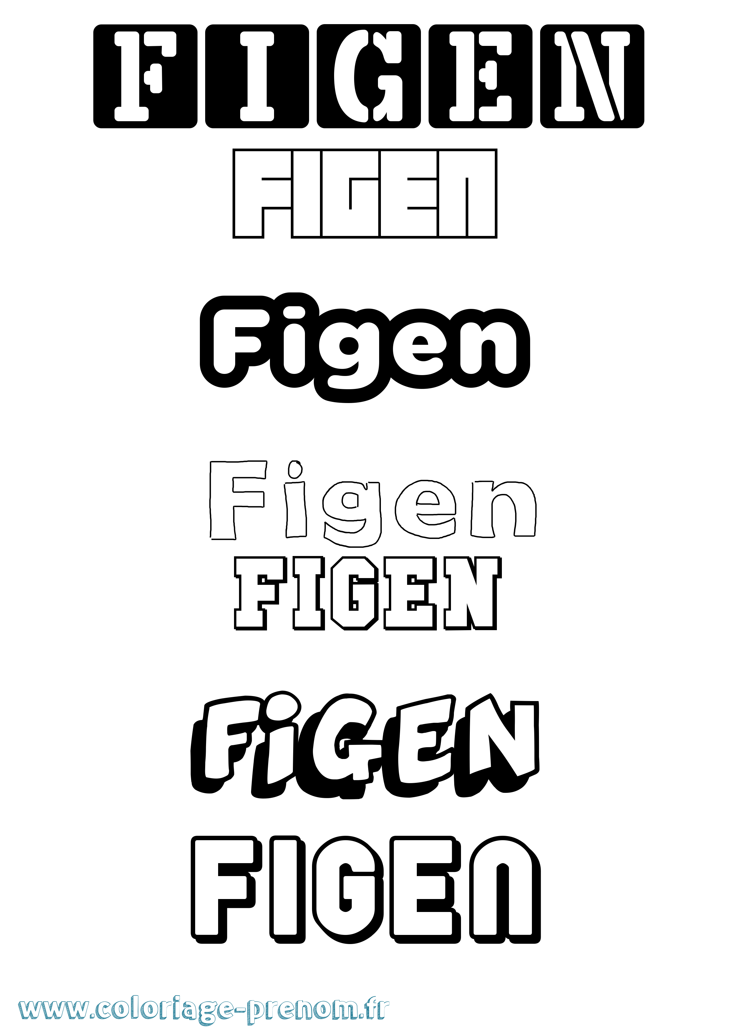 Coloriage Figen Simple Coloriage prénom Figen Simple