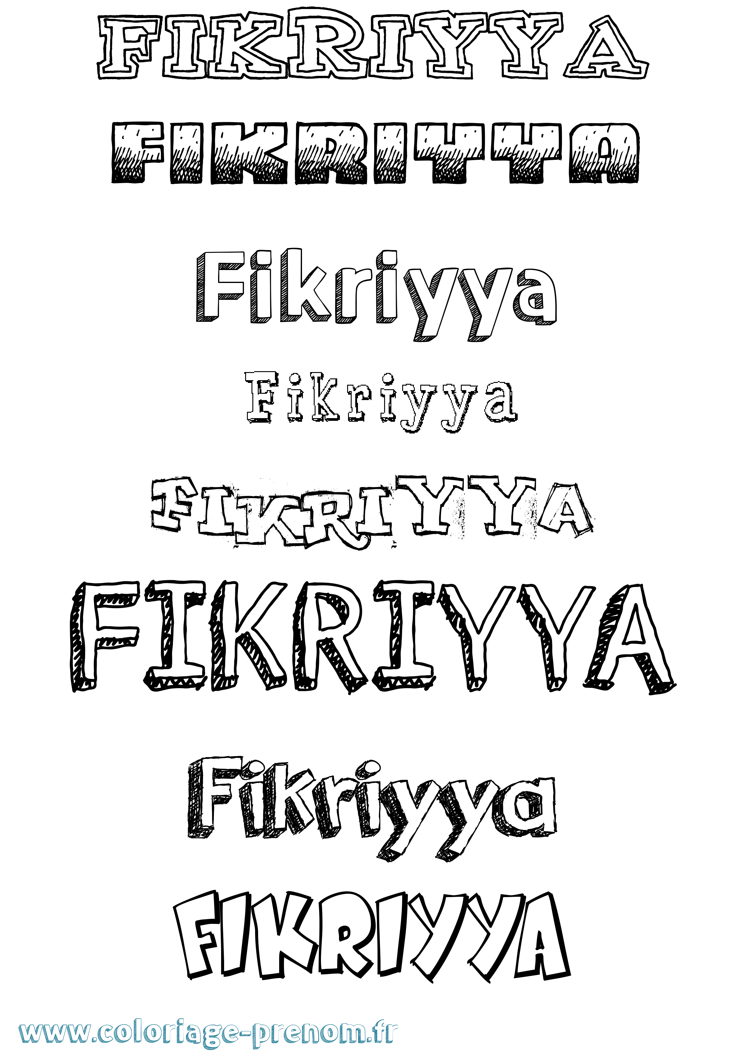 Coloriage Fikriyya Dessiné Coloriage prénom Fikriyya Dessiné