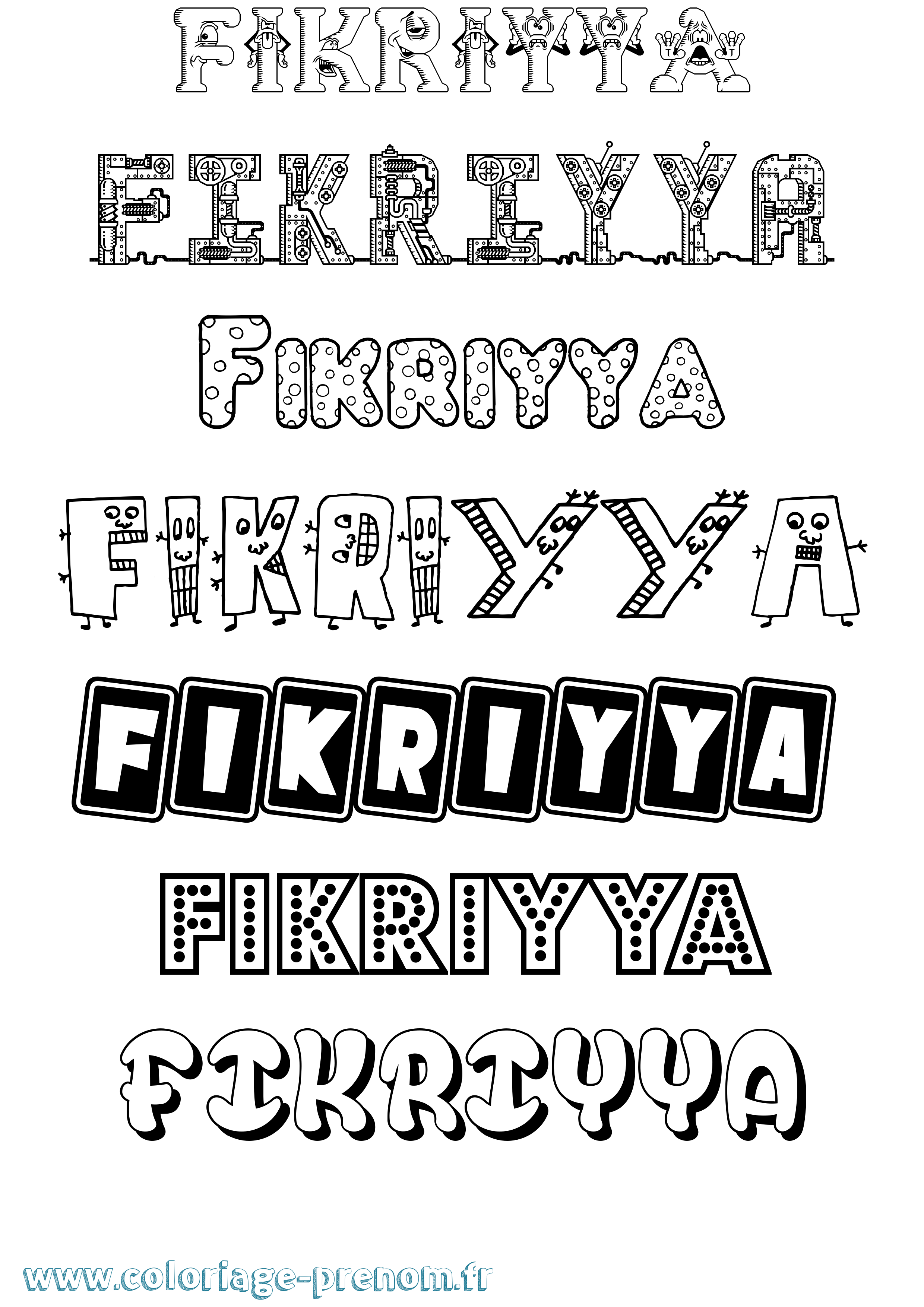Coloriage Fikriyya Fun Coloriage prénom Fikriyya Fun