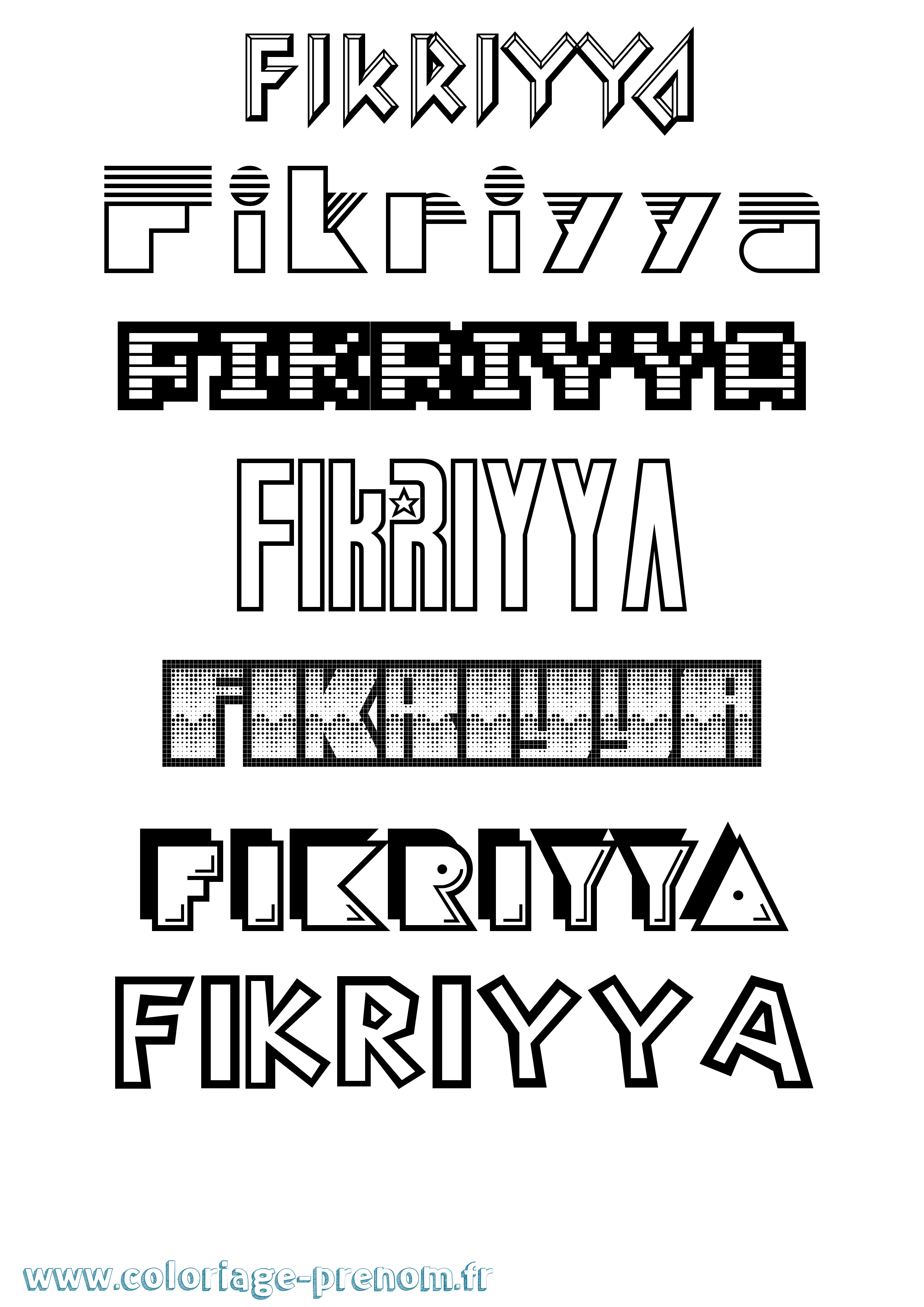 Coloriage Fikriyya Jeux Vidéos Coloriage prénom Fikriyya Jeux Vidéos