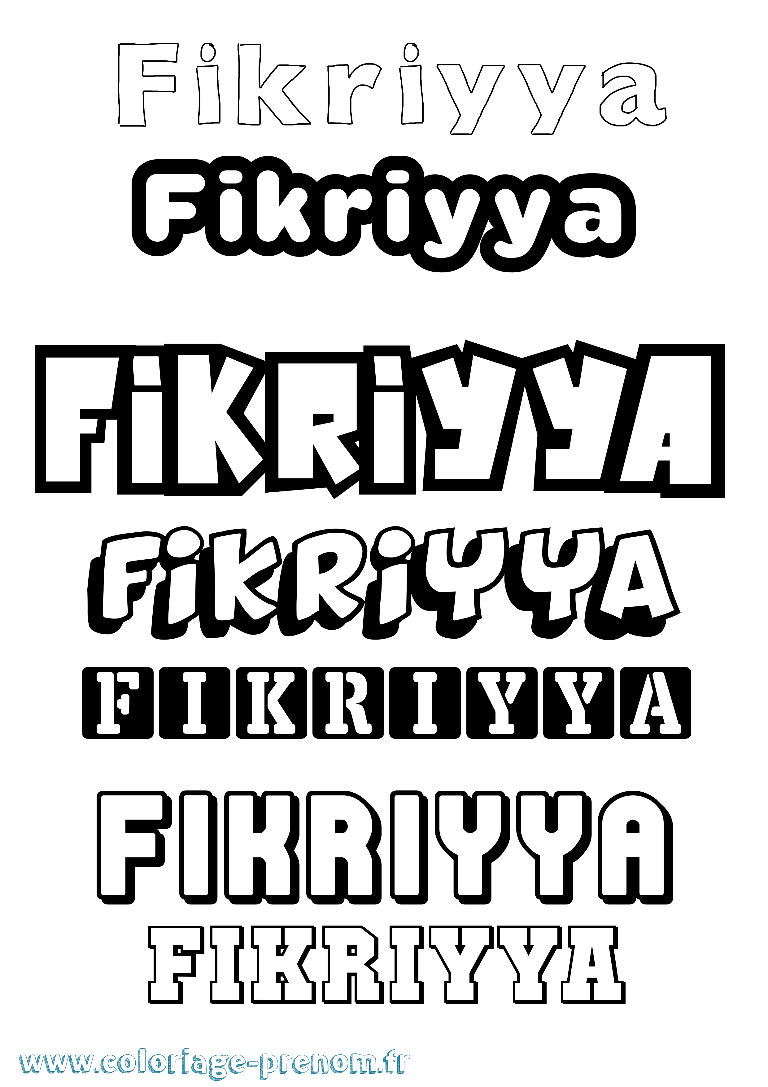 Coloriage Fikriyya Simple Coloriage prénom Fikriyya Simple