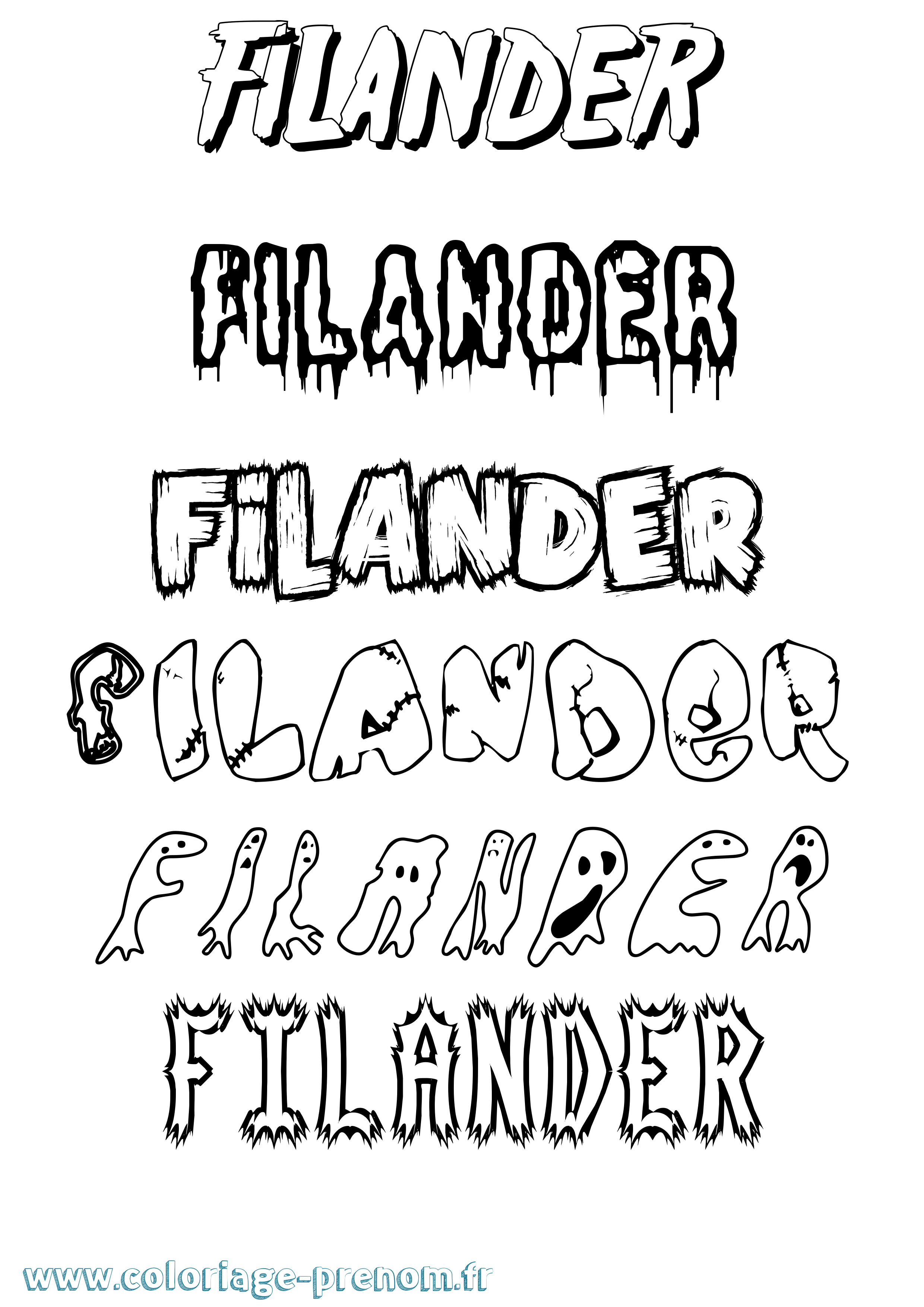 Coloriage Filander Frisson Coloriage prénom Filander Frisson
