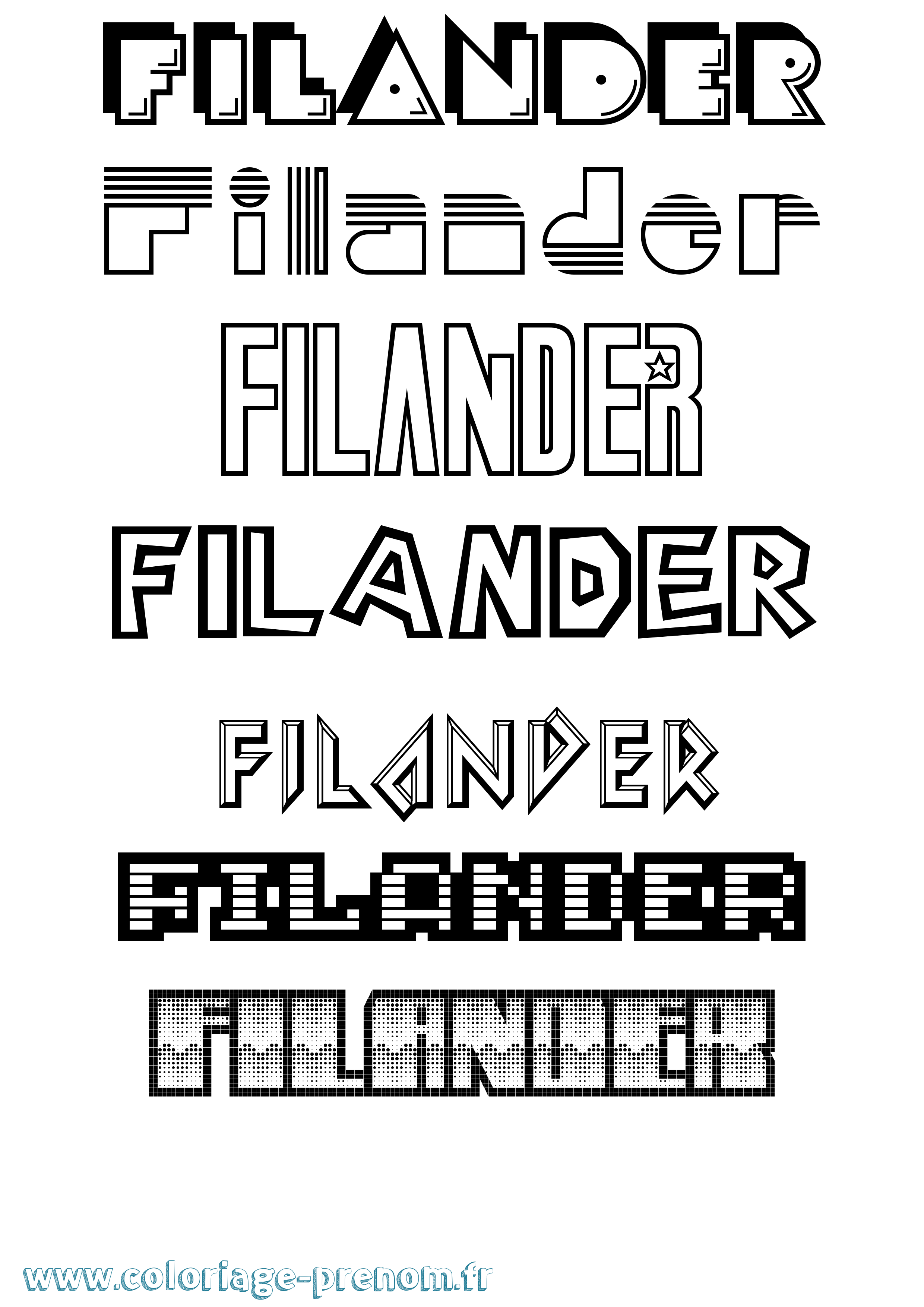 Coloriage Filander Jeux Vidéos Coloriage prénom Filander Jeux Vidéos