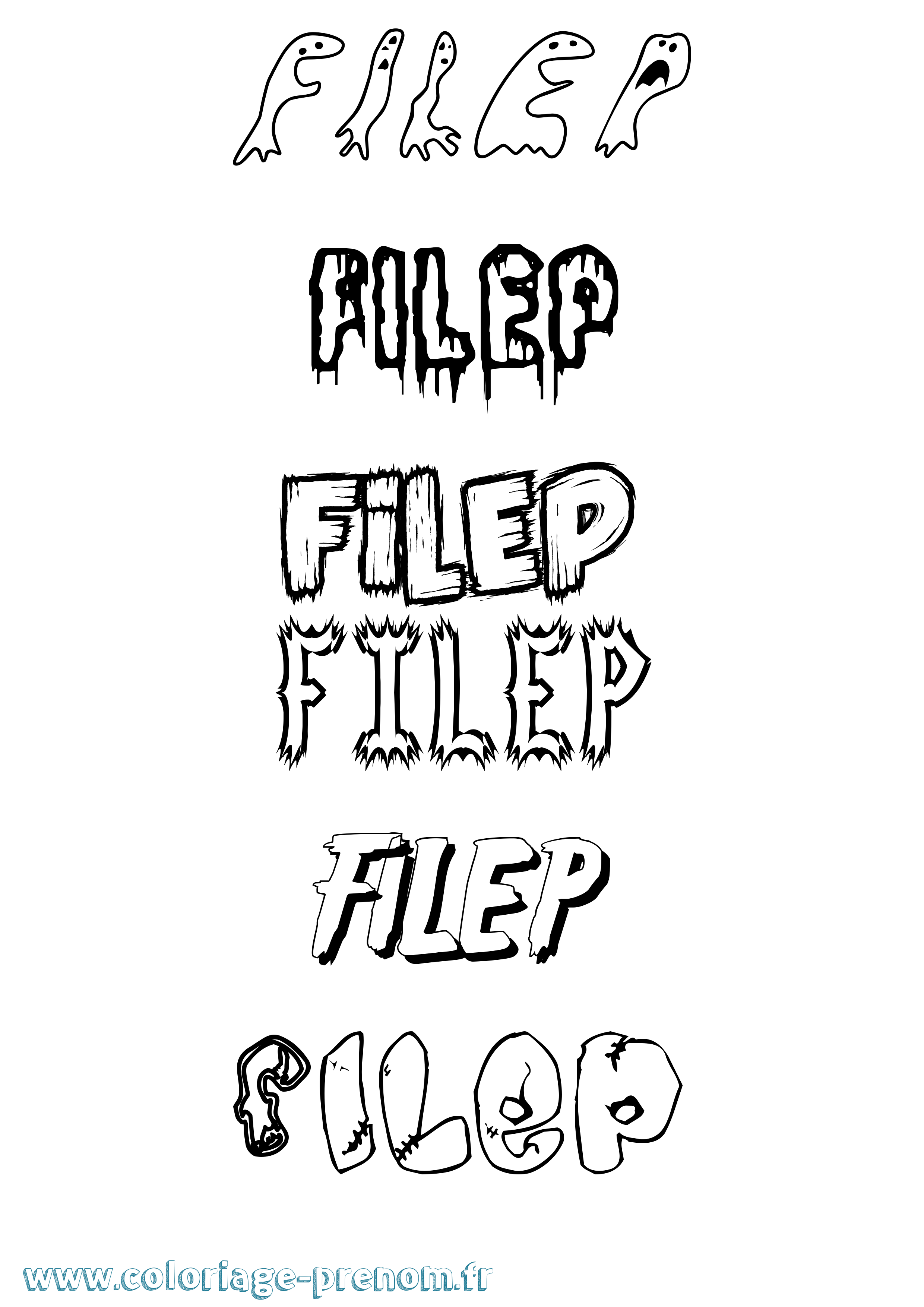 Coloriage Filep Frisson Coloriage prénom Filep Frisson