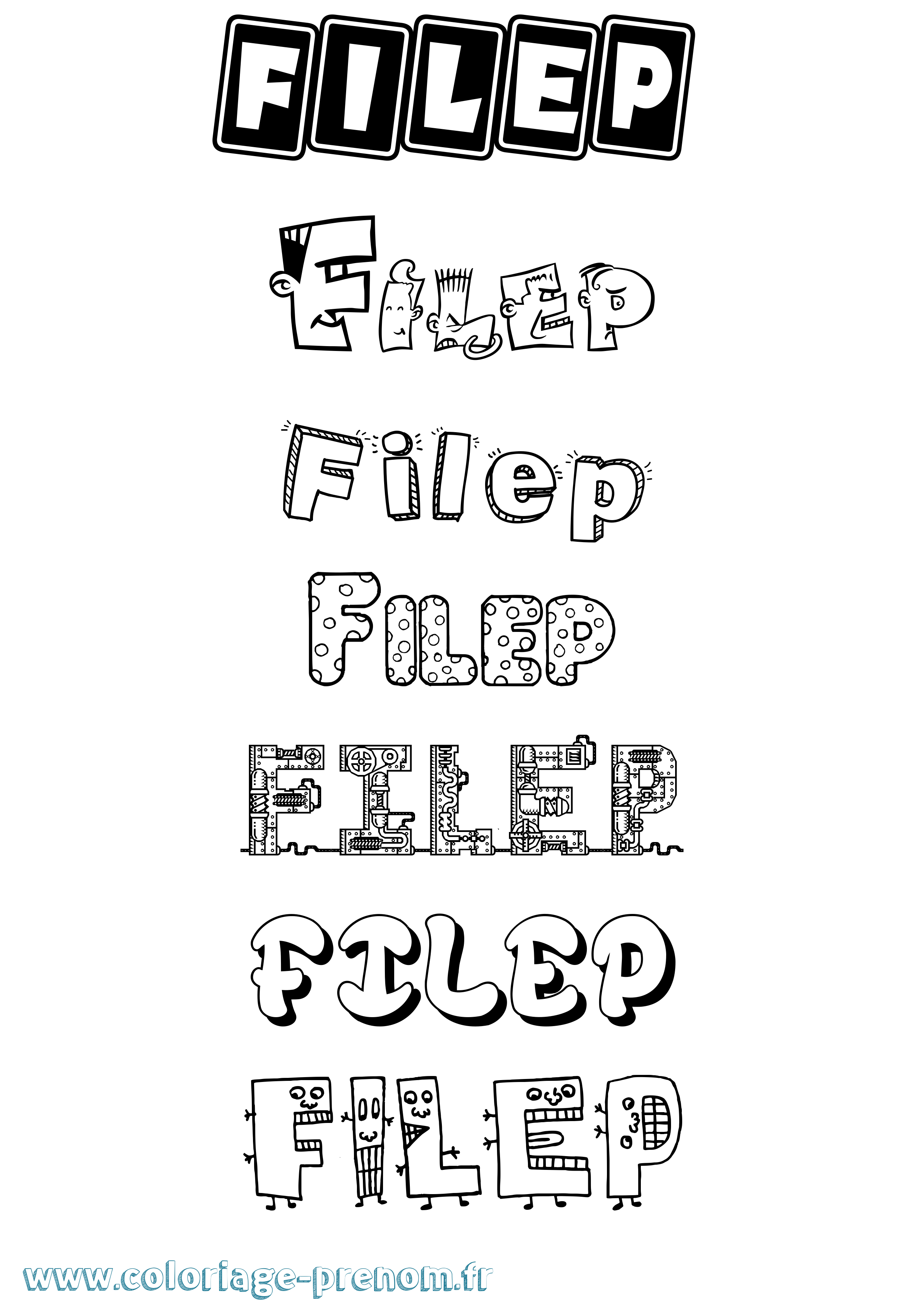 Coloriage Filep Fun Coloriage prénom Filep Fun
