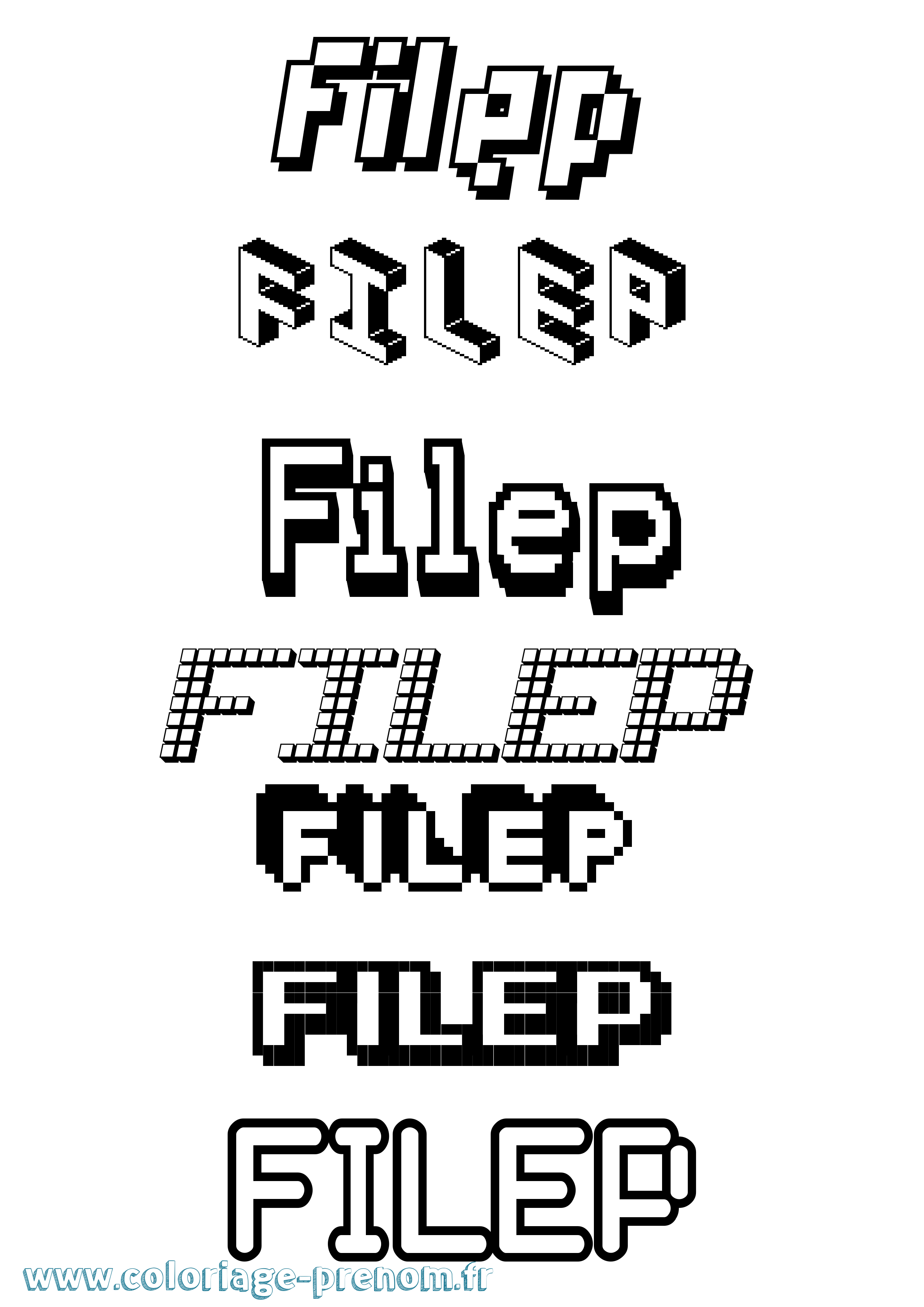 Coloriage Filep Pixel Coloriage prénom Filep Pixel