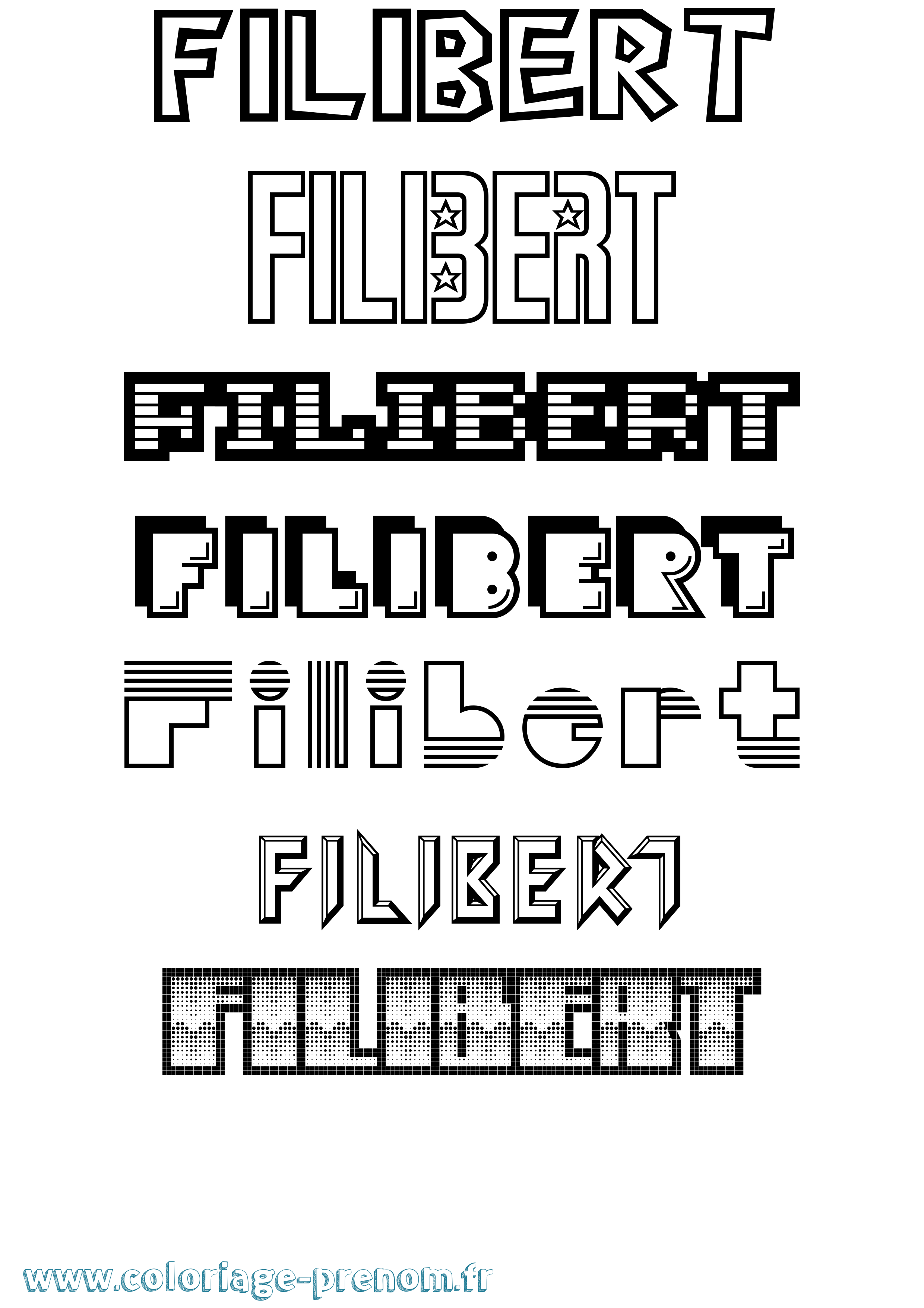 Coloriage Filibert Jeux Vidéos Coloriage prénom Filibert Jeux Vidéos