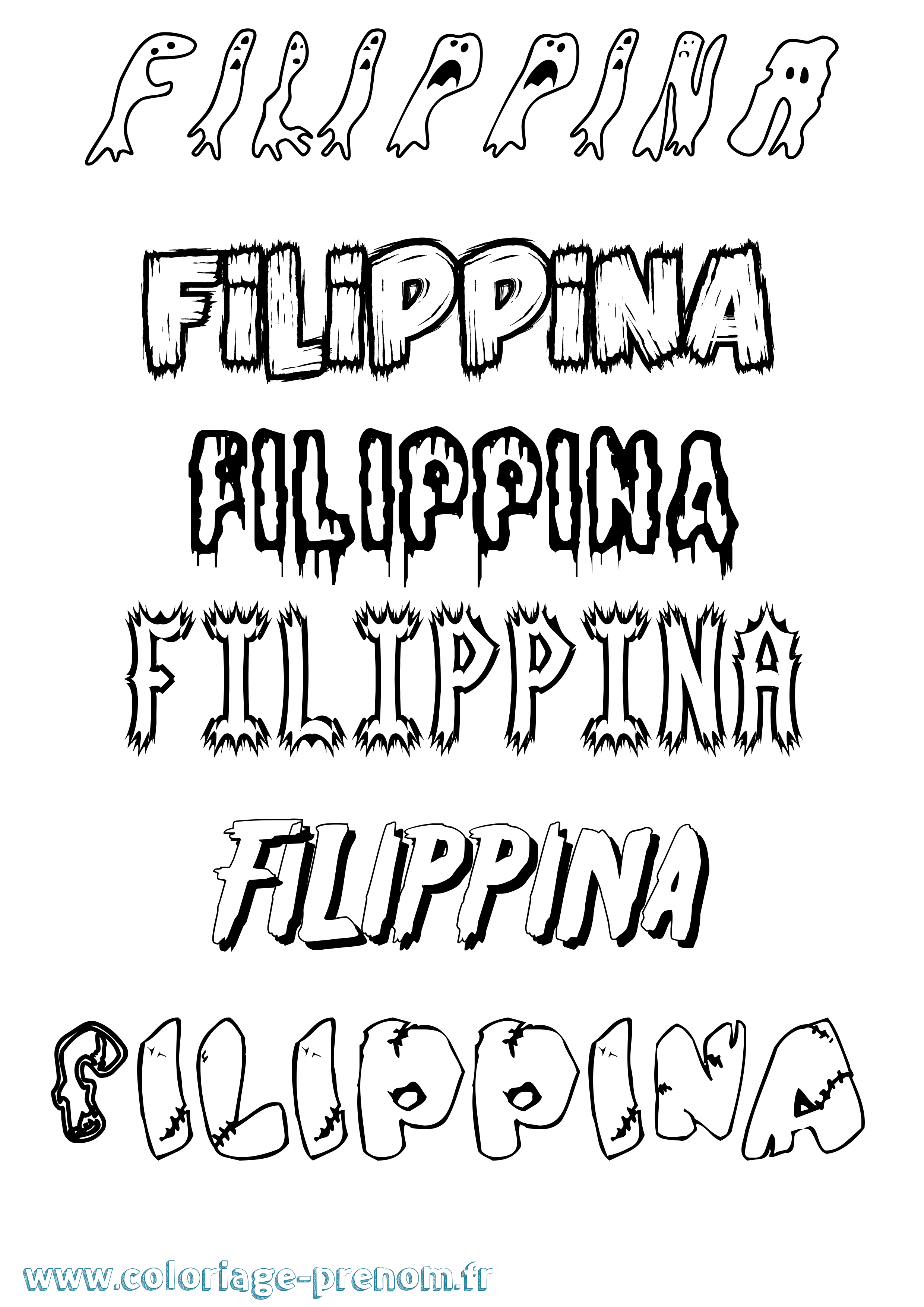 Coloriage Filippina Frisson Coloriage prénom Filippina Frisson