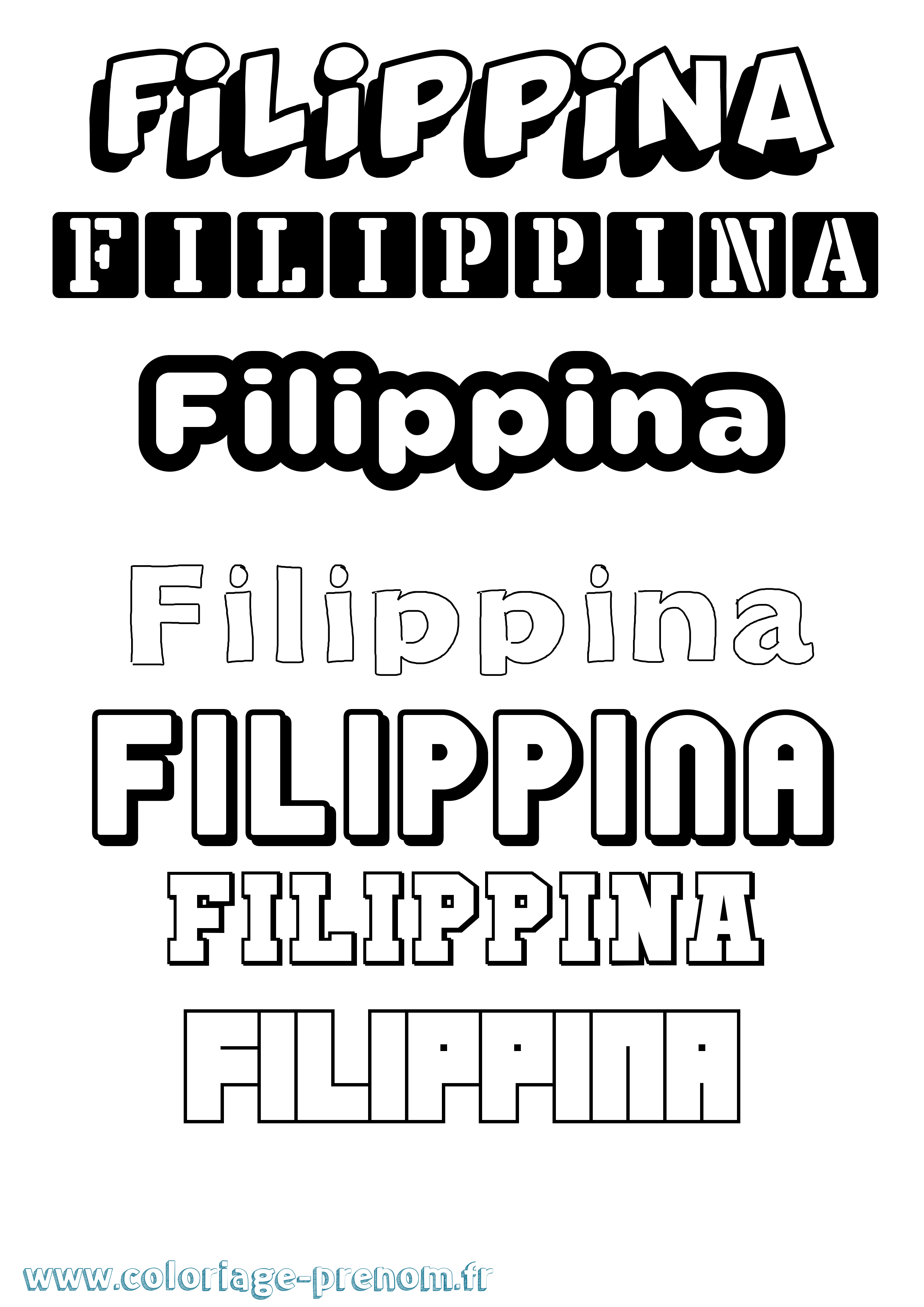 Coloriage Filippina Simple Coloriage prénom Filippina Simple