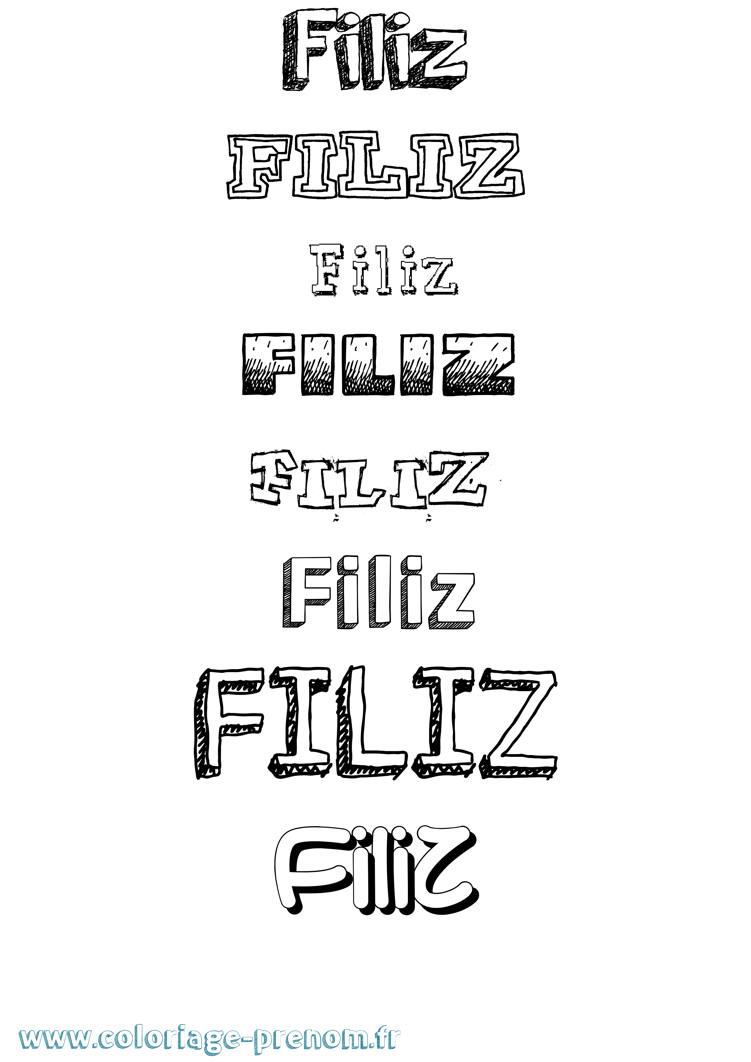 Coloriage Filiz Dessiné Coloriage prénom Filiz Dessiné