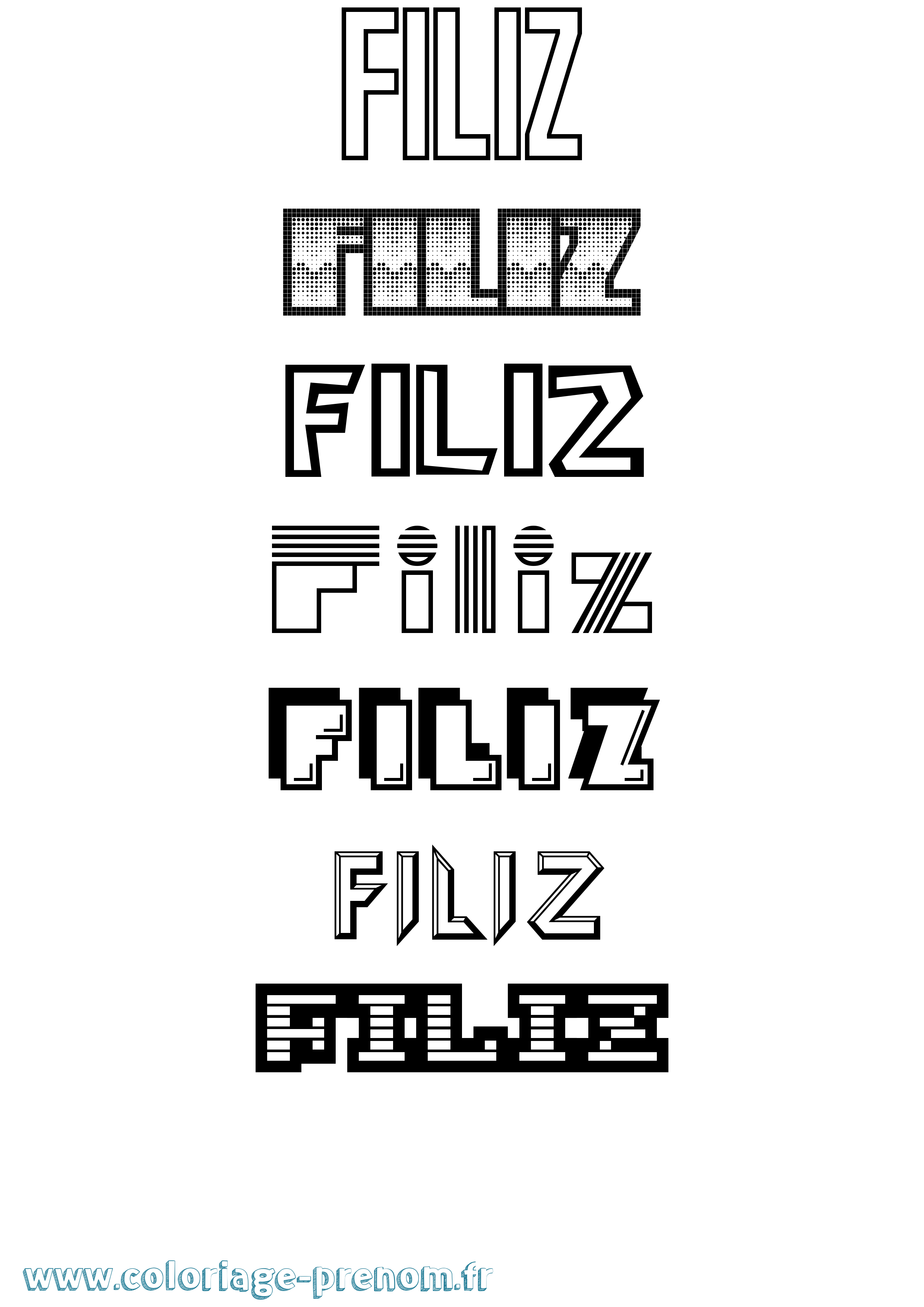 Coloriage Filiz Jeux Vidéos Coloriage prénom Filiz Jeux Vidéos