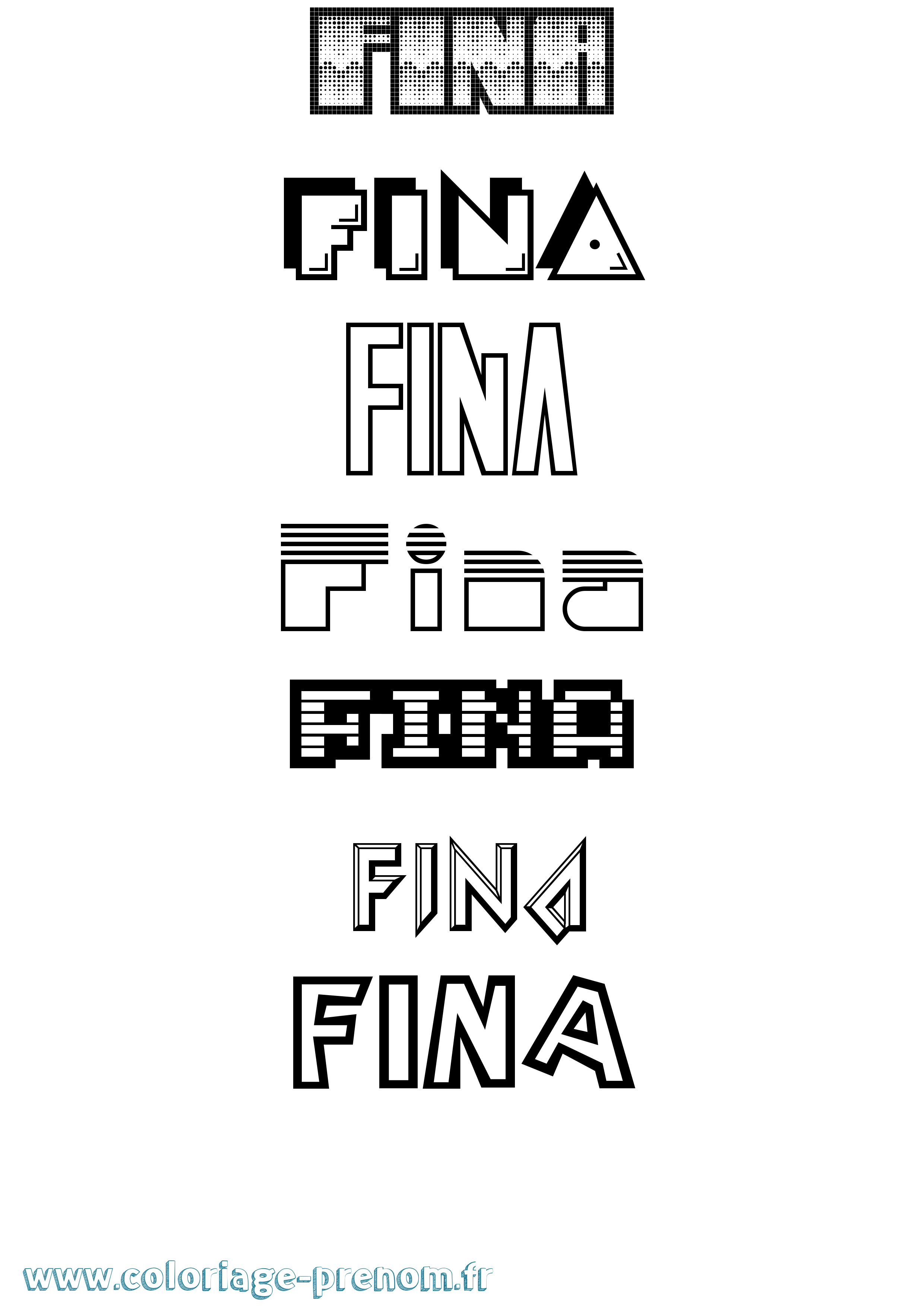 Coloriage Fina Jeux Vidéos Coloriage prénom Fina Jeux Vidéos