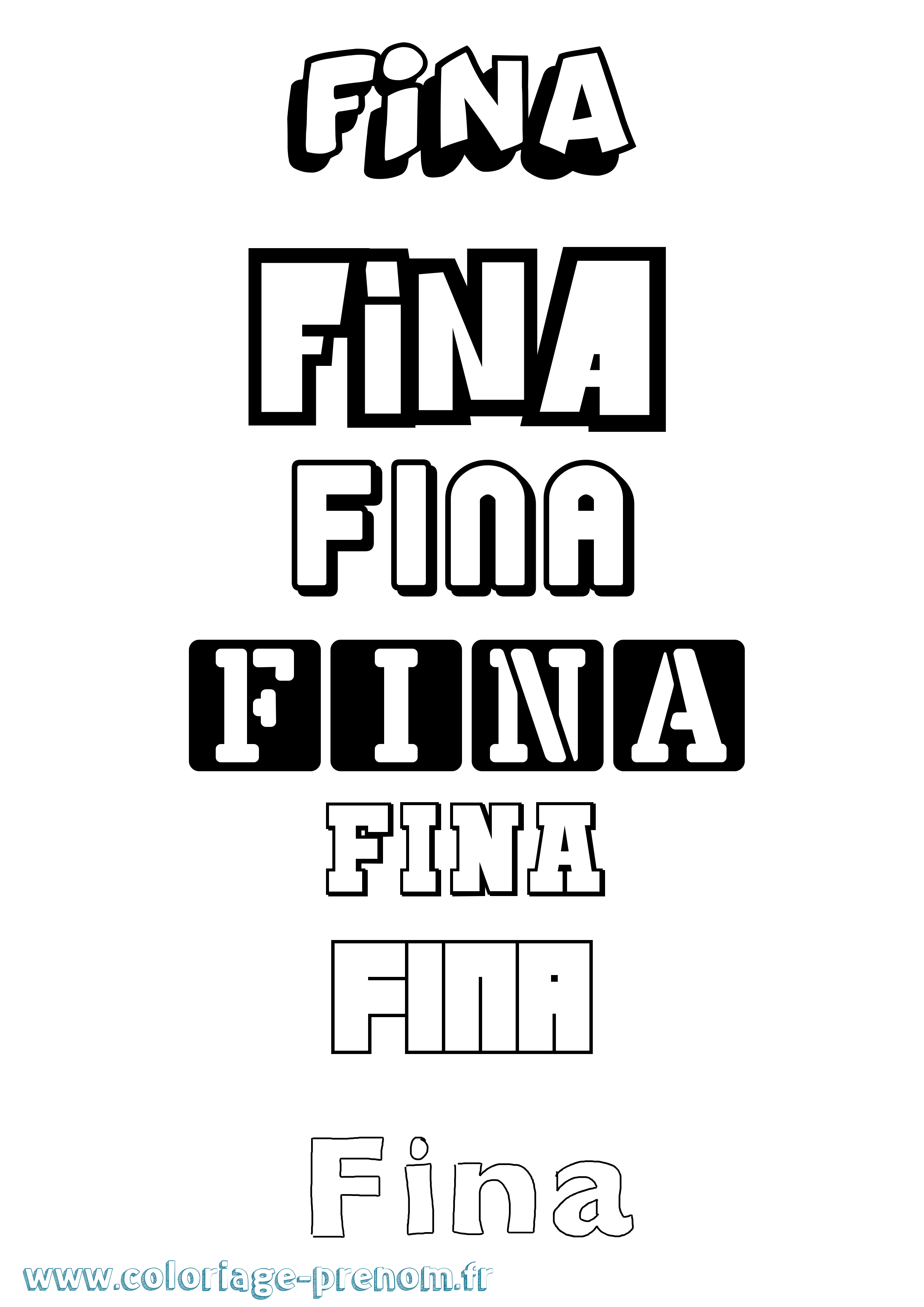 Coloriage Fina Simple Coloriage prénom Fina Simple