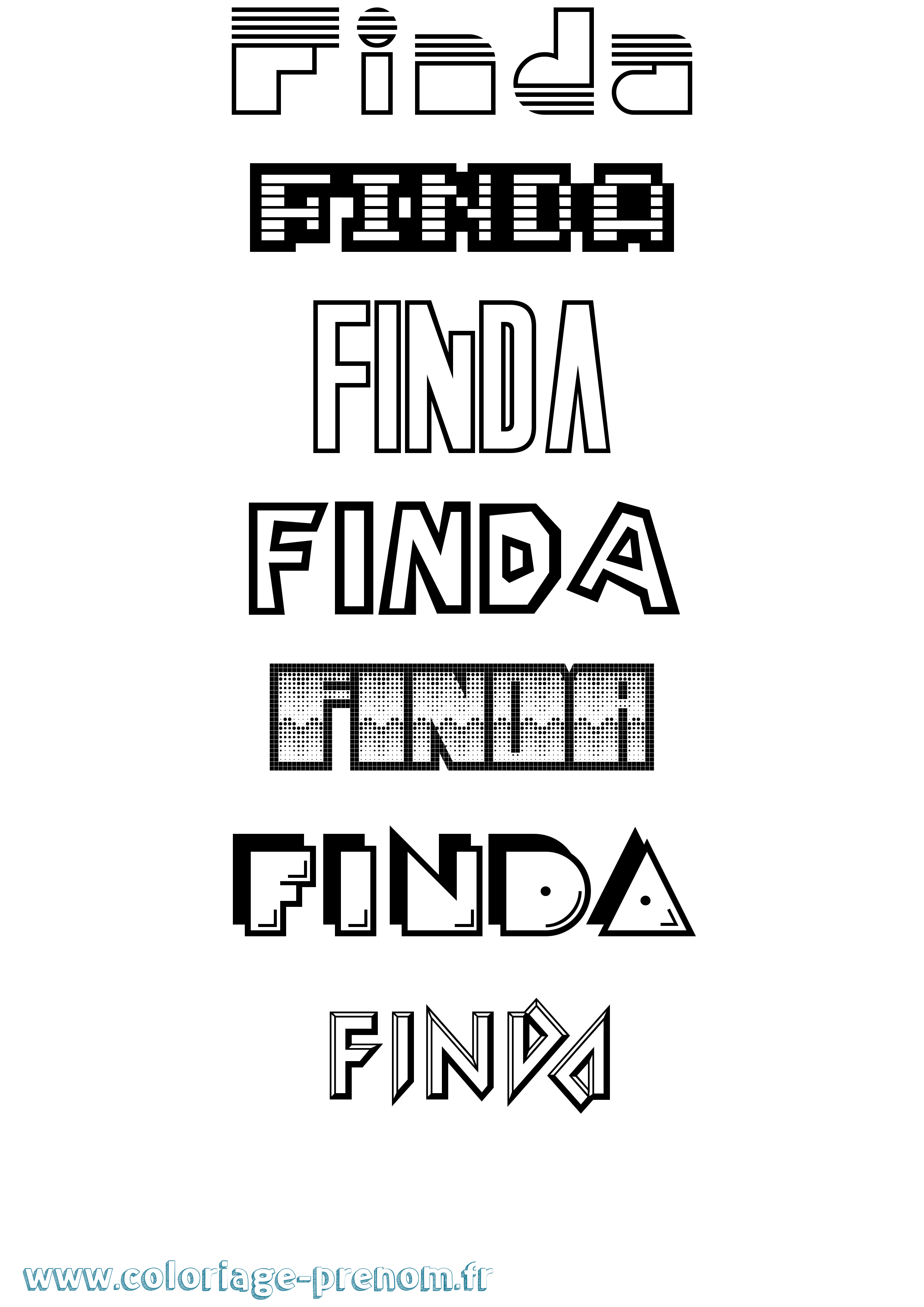 Coloriage Finda Jeux Vidéos Coloriage prénom Finda Jeux Vidéos